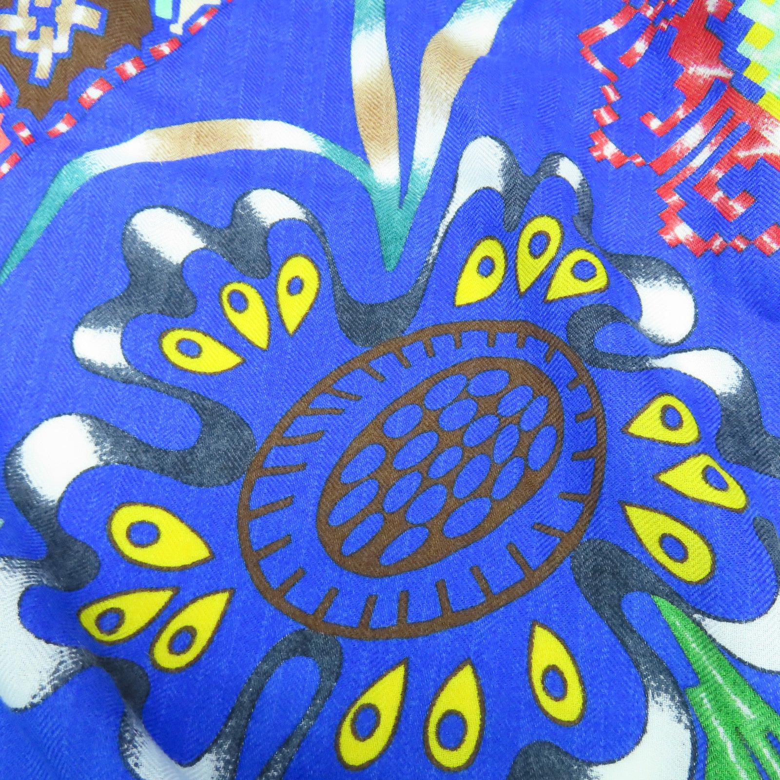 HERMES 【激減優惠】羊絨/絲質Scarf圍巾藍色