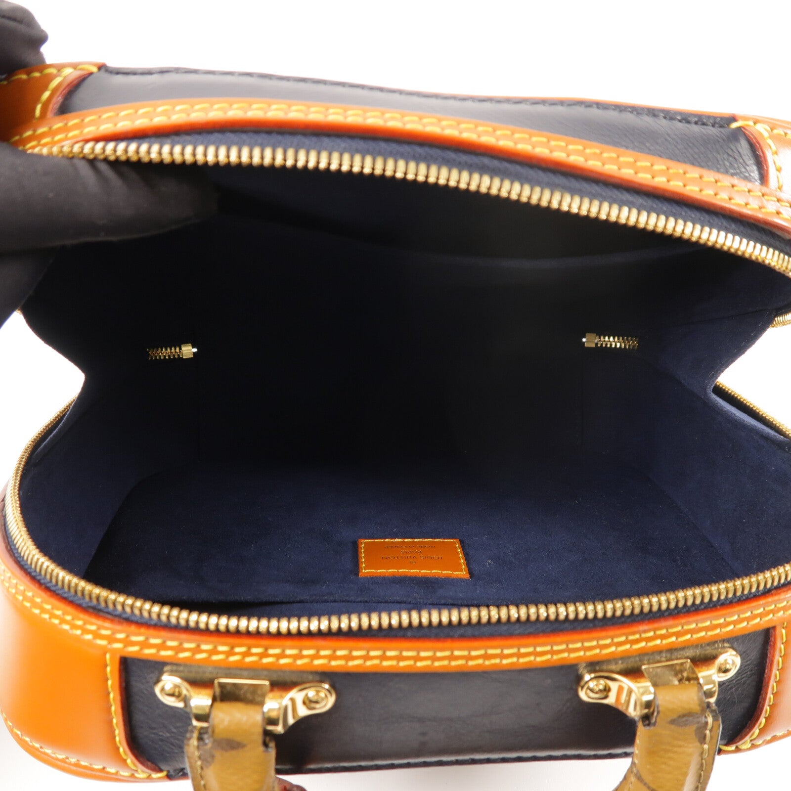LOUIS VUITTON Monogram Reverse/牛皮皮革Valisette PM金扣手挽肩背兩用袋