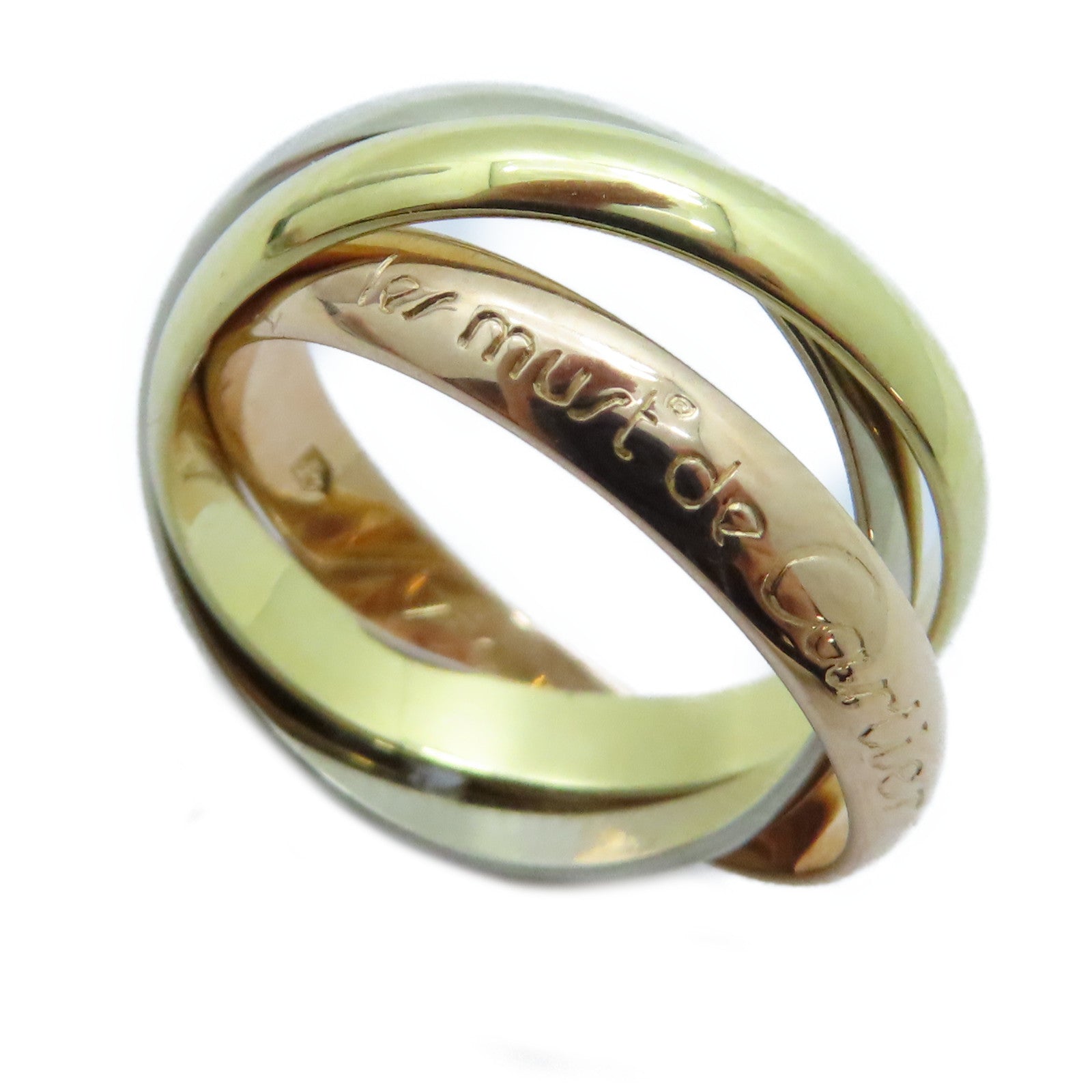 CARTIER 18K黃金/白金/玫瑰金Trinity Ring戒指Cartier#51/US#5.75