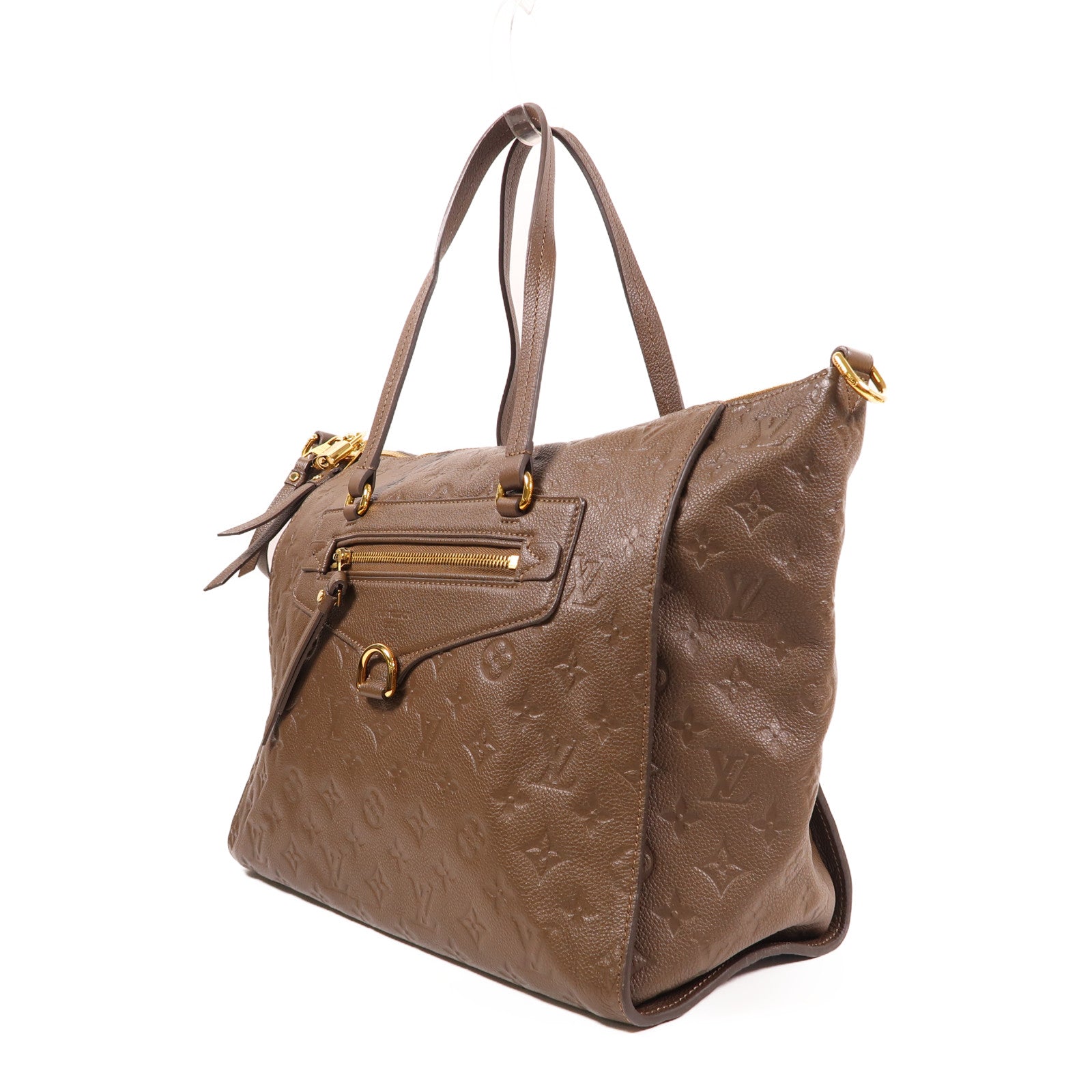LOUIS VUITTON 【激減優惠】Monogram Empreinte Lumineuse PM金扣手挽肩背兩用袋棕色