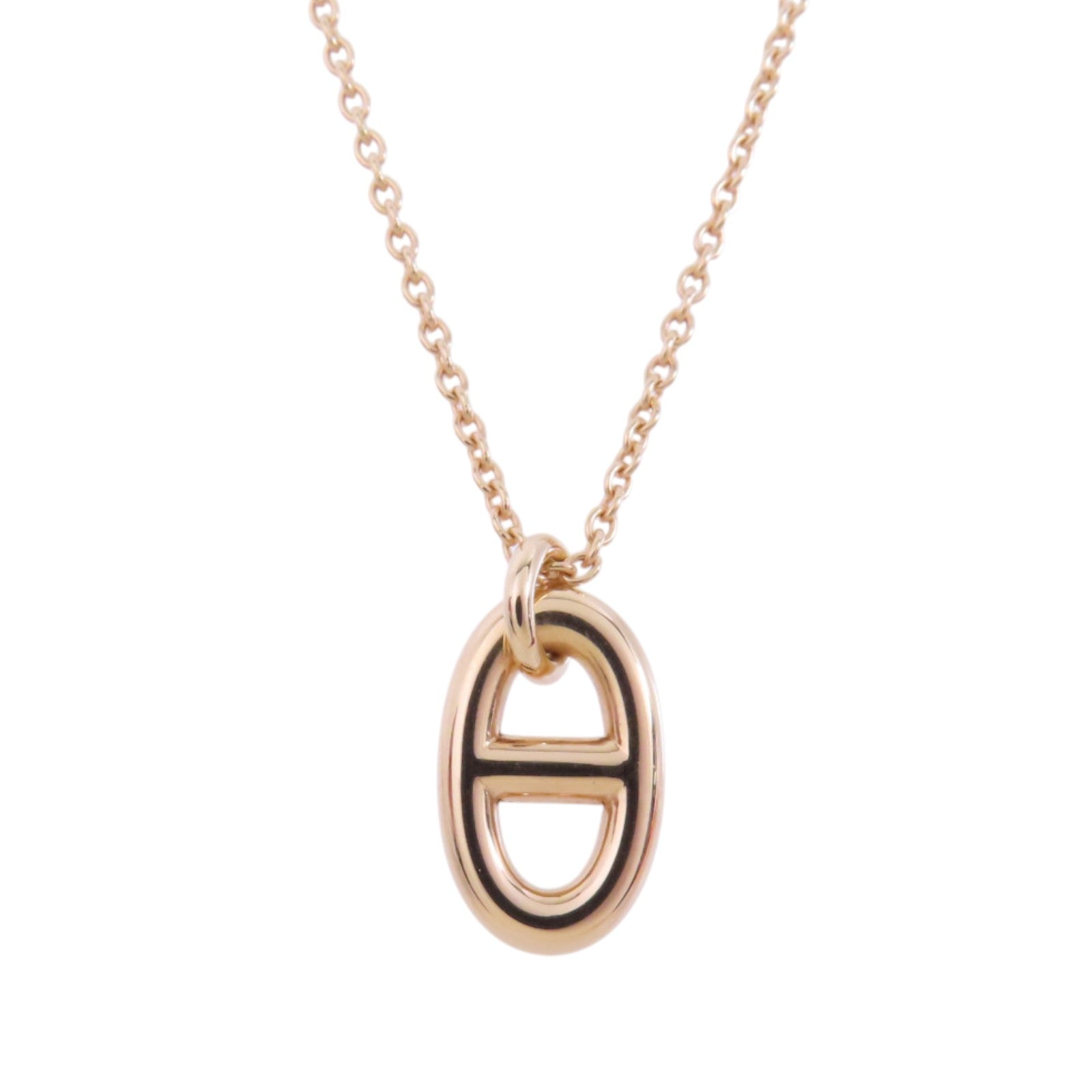 HERMES 18K玫瑰金Farandole PM Necklace金扣項鏈