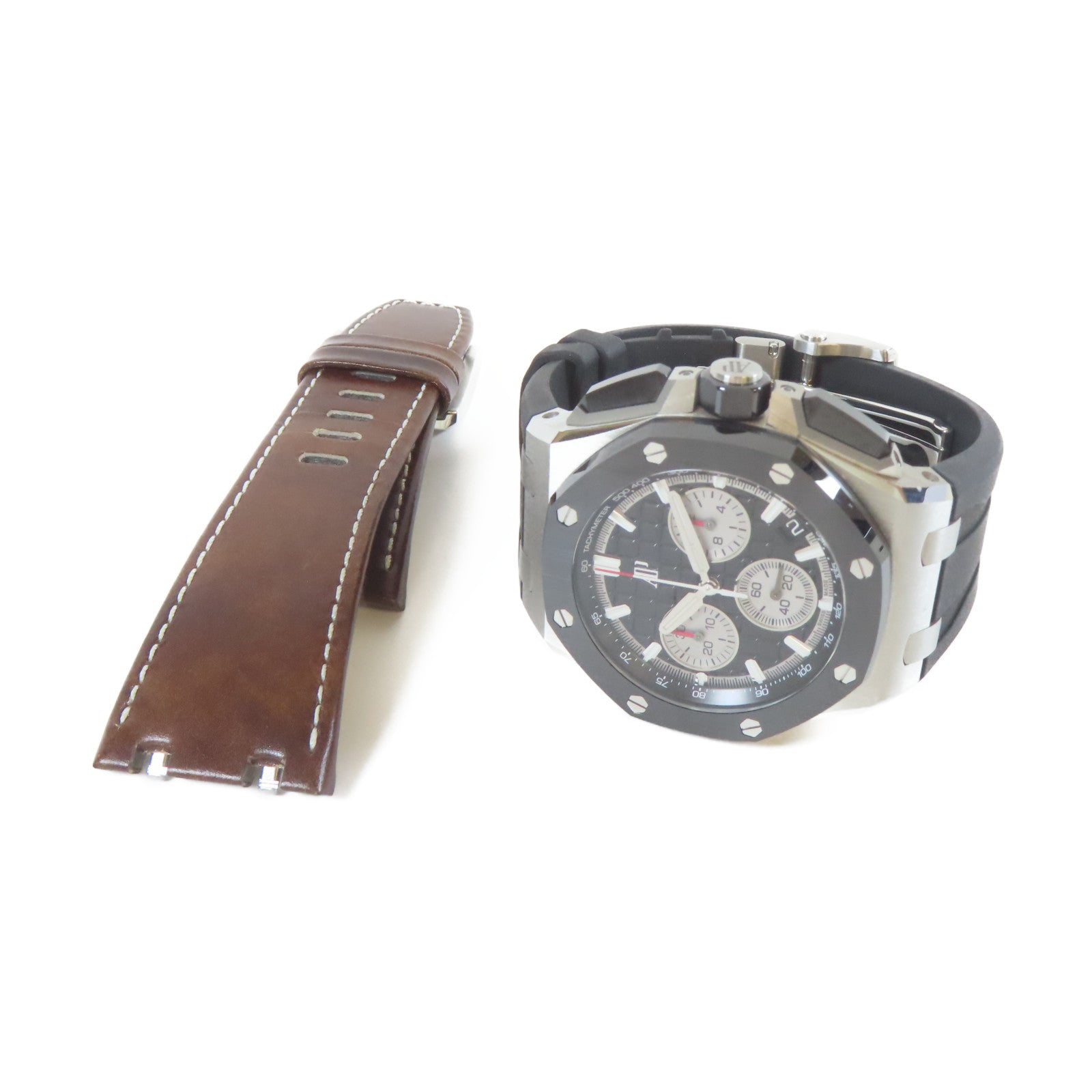 AUDEMARS PIGUET 金屬/橡膠/皮革Royal Oak Offshore手錶黑色#16cm