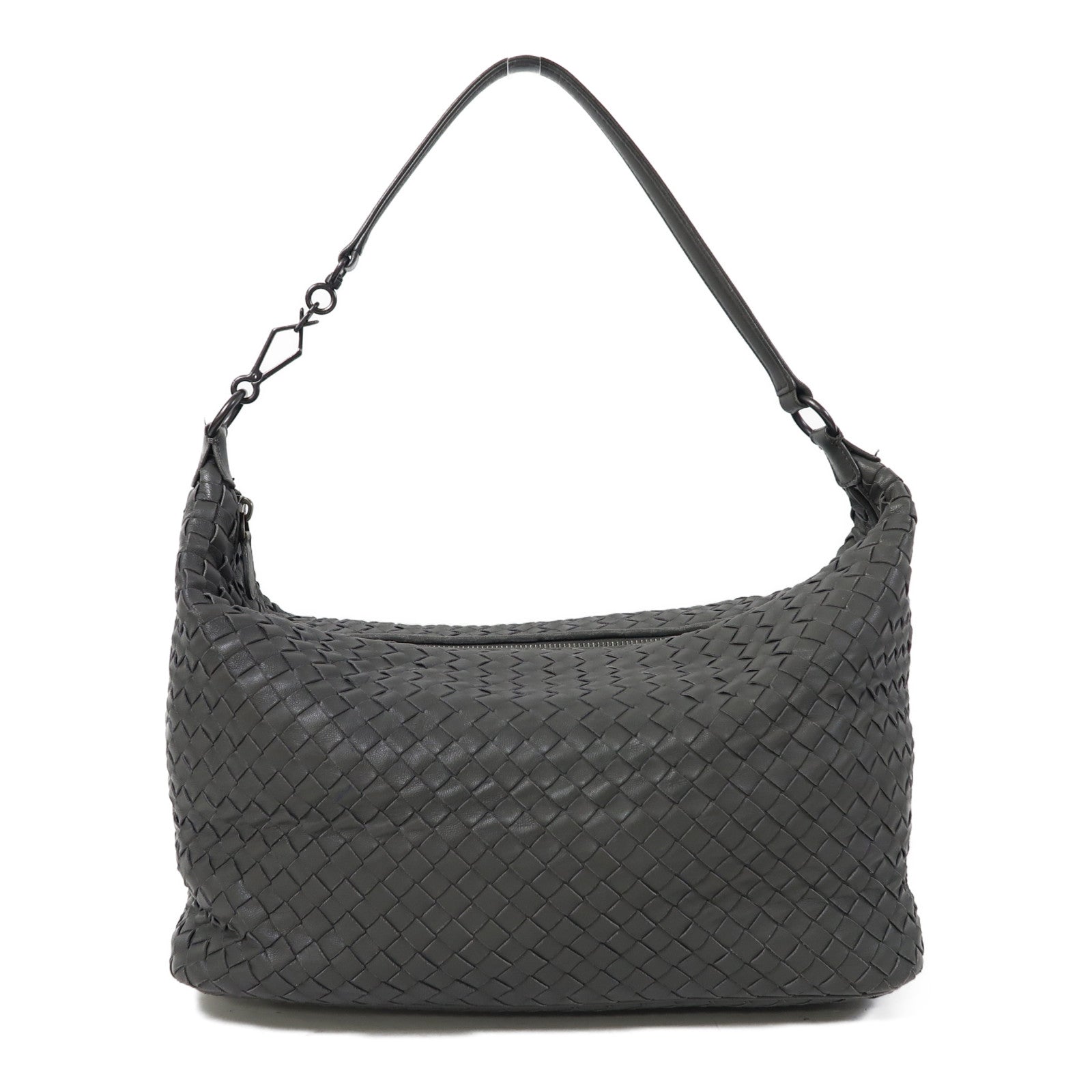 BOTTEGA VENETA 織紋羊皮皮革Shoulder Bag肩背袋灰色
