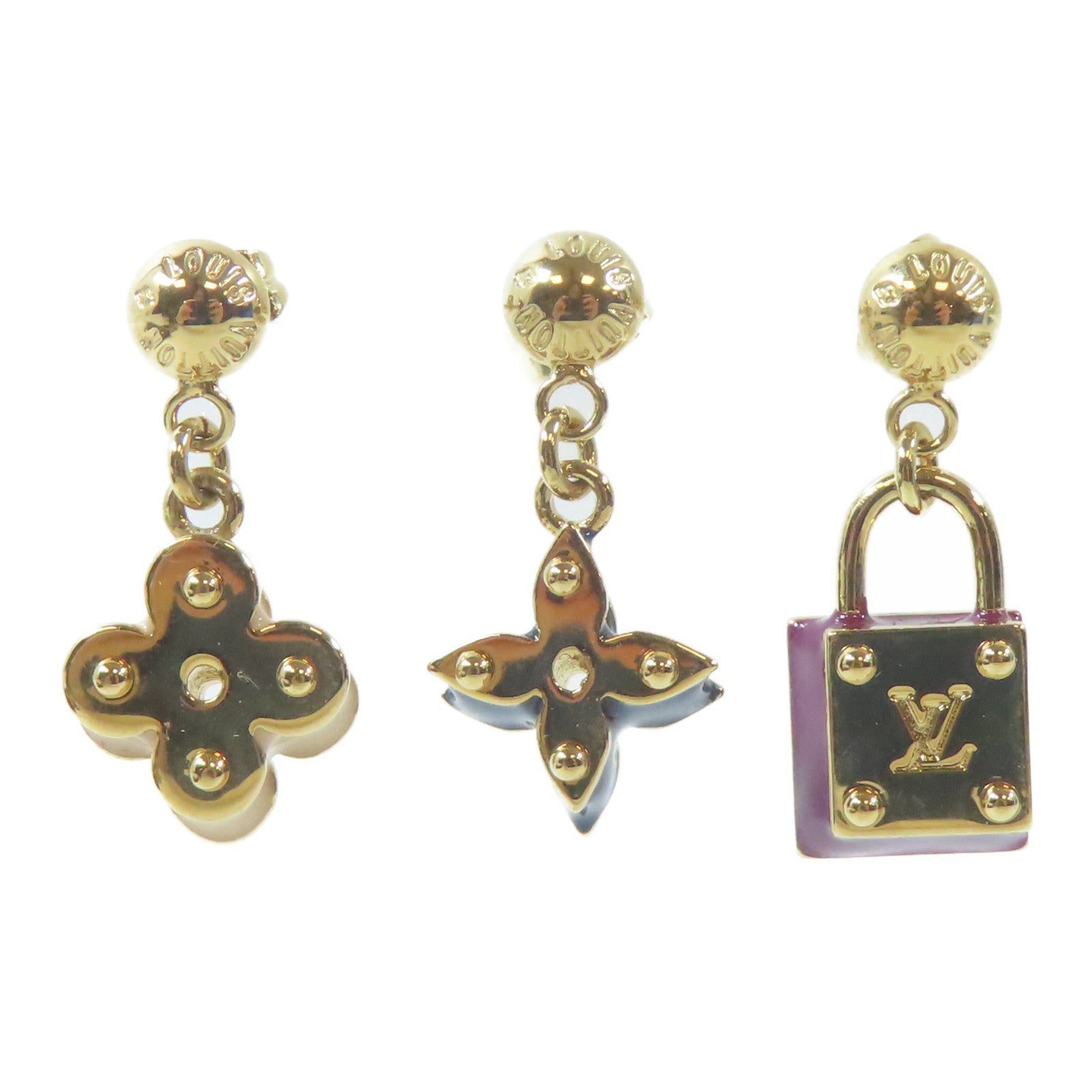 LOUIS VUITTON 金屬Pierced Earrings耳環金色