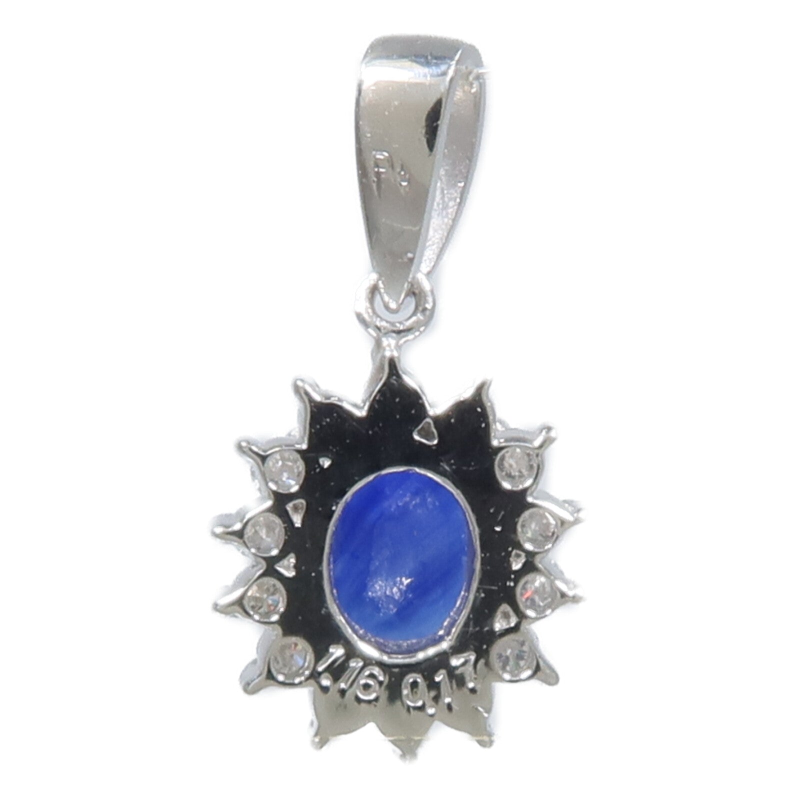 JEWELRY 鉑金Sapphire Diamond Pendant藍寶石/鑽石吊墜