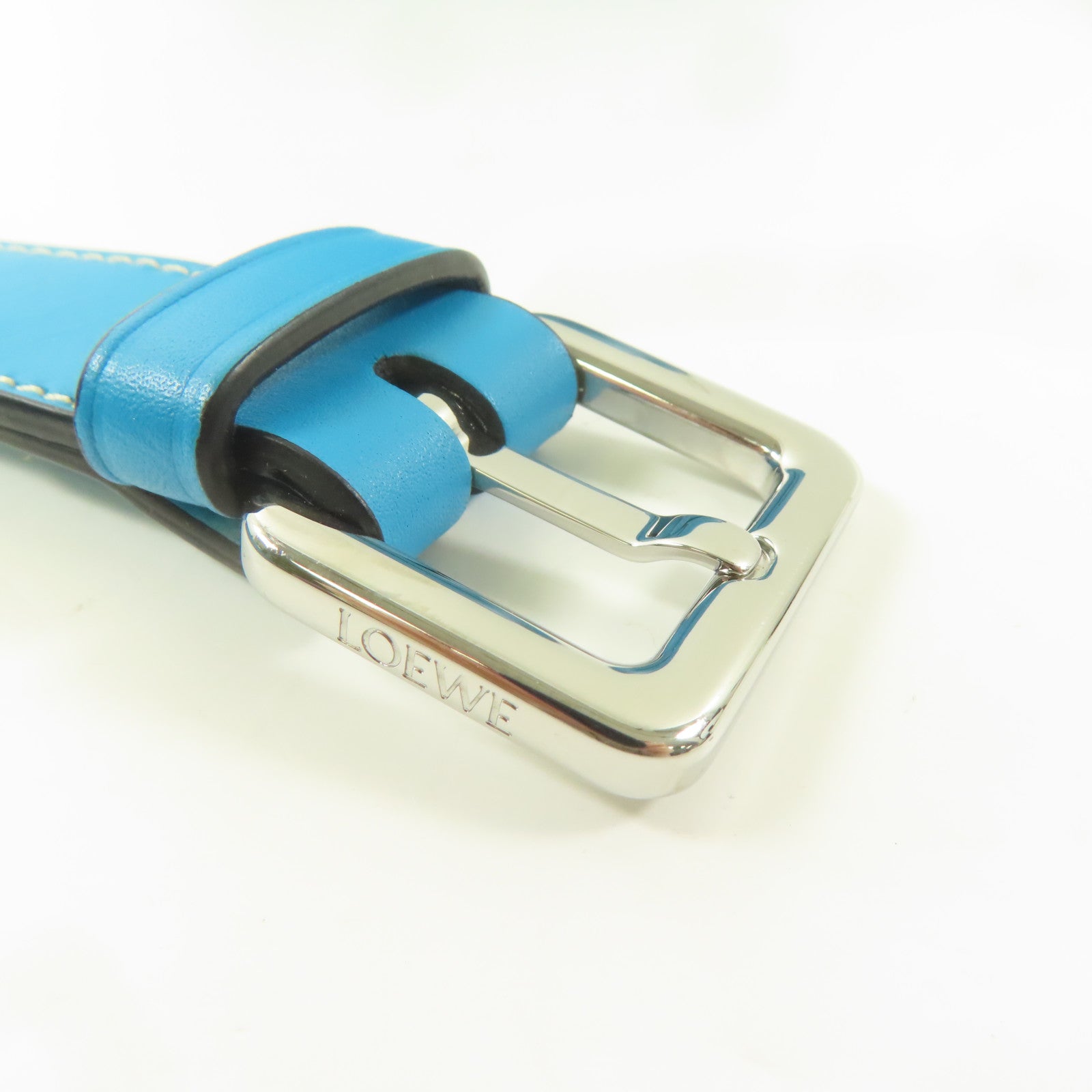 LOEWE 牛皮皮革Gate Bumbag銀扣腰包藍色