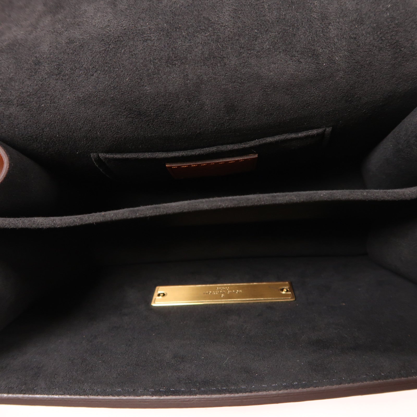 LOUIS VUITTON Monogram Reverse Mini Dauphine金扣肩背袋棕色