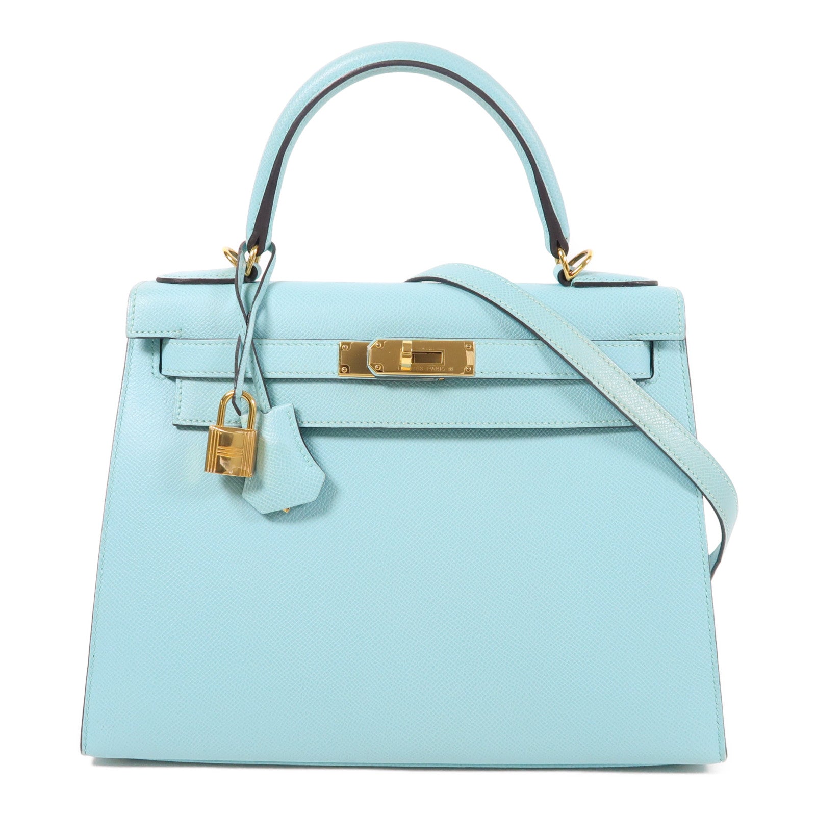 HERMES Epsom皮革Kelly 28金扣手挽肩背兩用袋