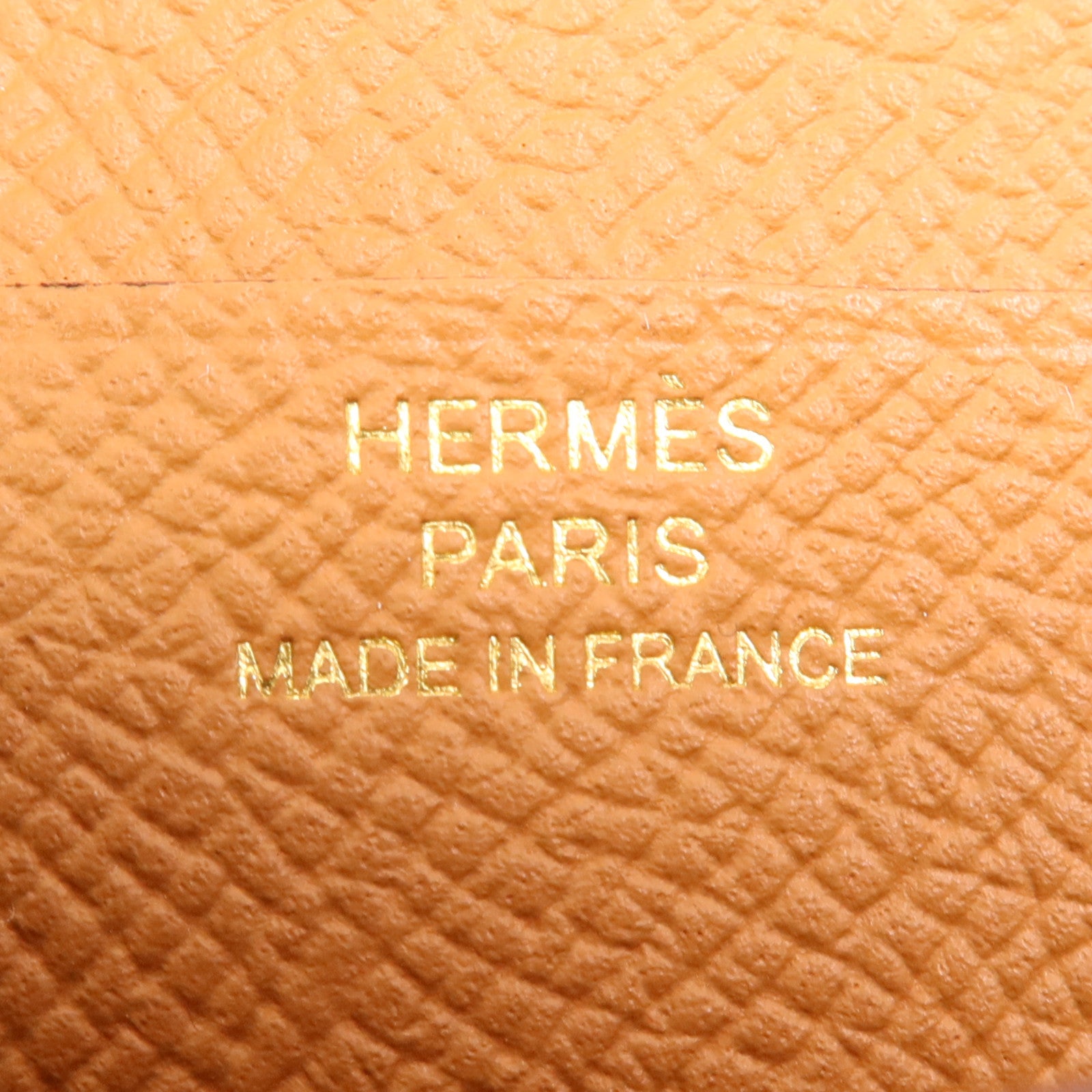 HERMES Epsom皮革P-Feuille Bearn Compact金扣錢包