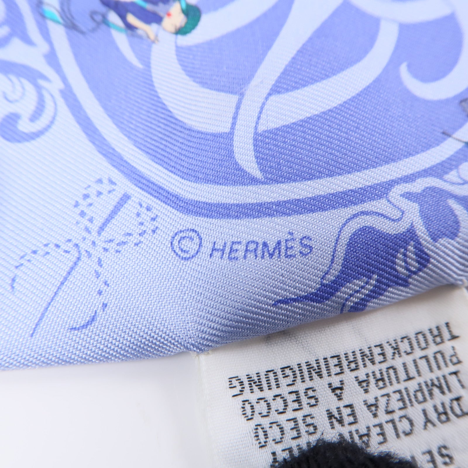HERMES 絲質Twilly絲巾紫色