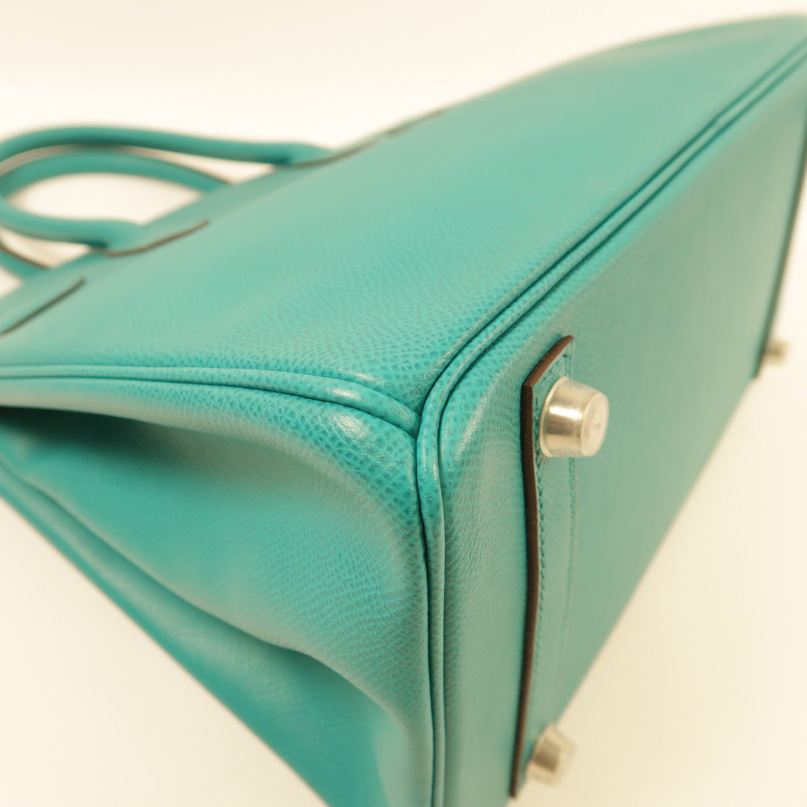 HERMES 【激減優惠】Epsom皮革Birkin 30銀扣手挽袋7F Bleu Paon