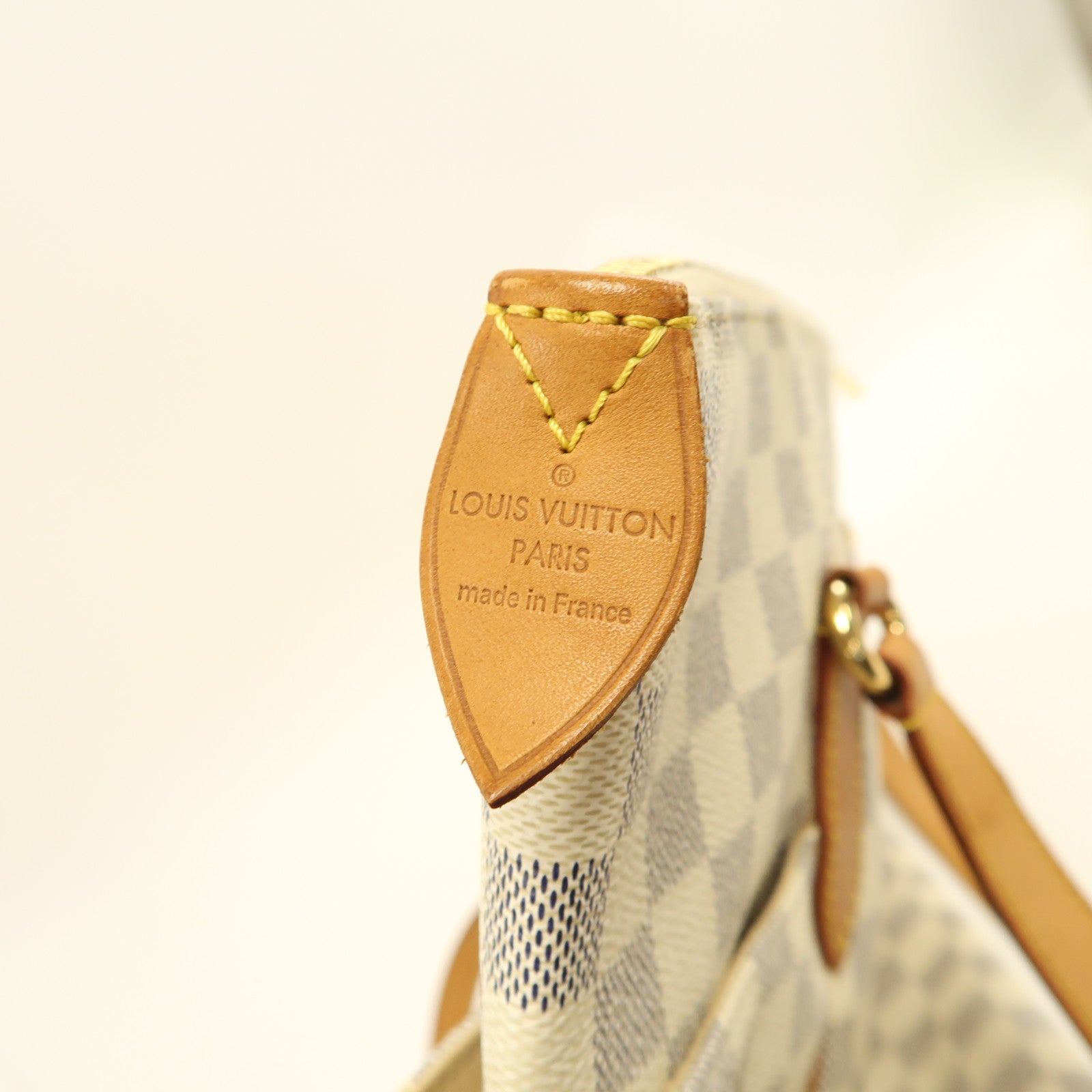 LOUIS VUITTON Damier Azur Totally MM銀扣肩背袋白色