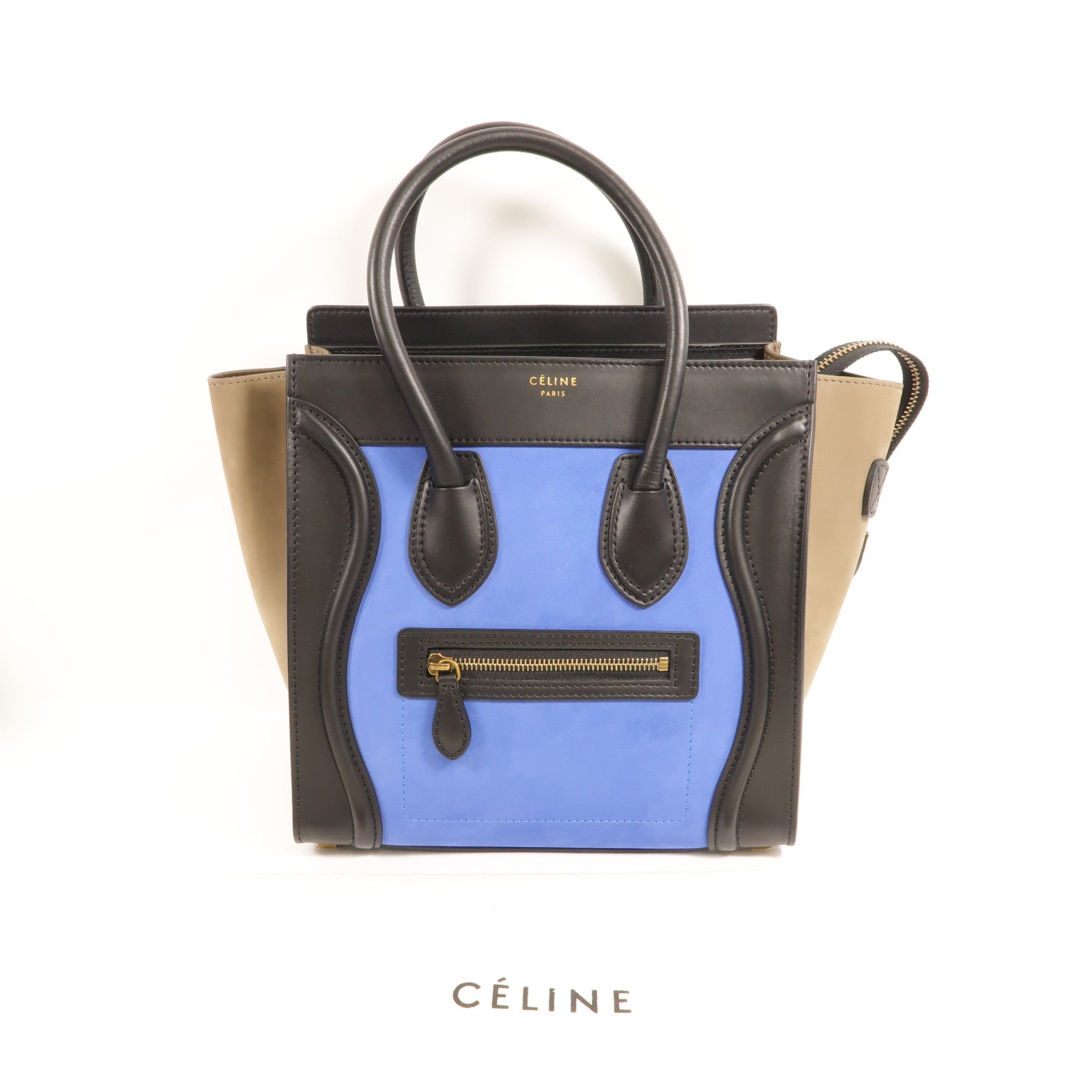 CELINE 牛皮皮革Micro Luggage手挽袋