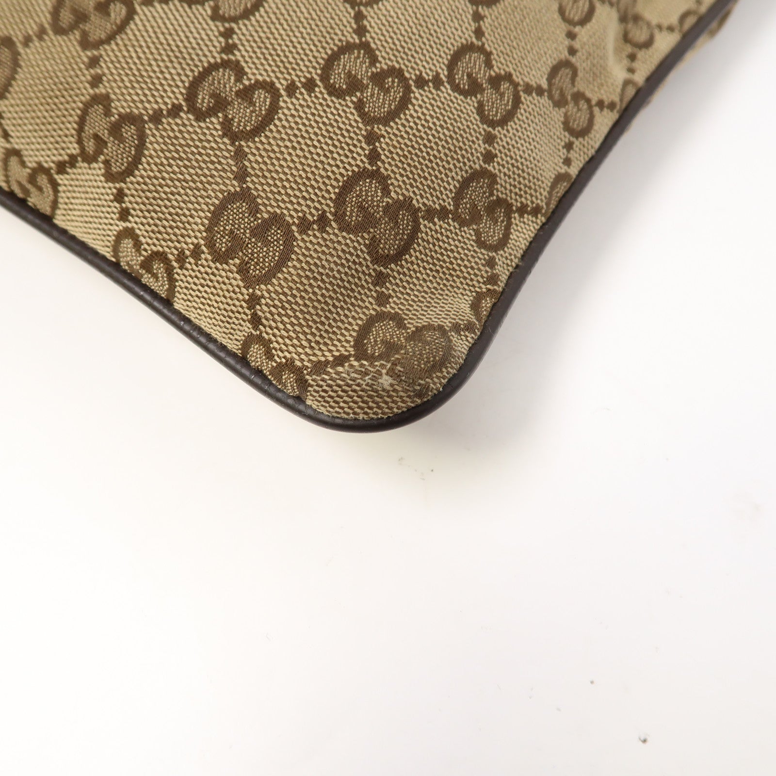 GUCCI 帆布Shoulder Bag銀扣肩背袋啡色