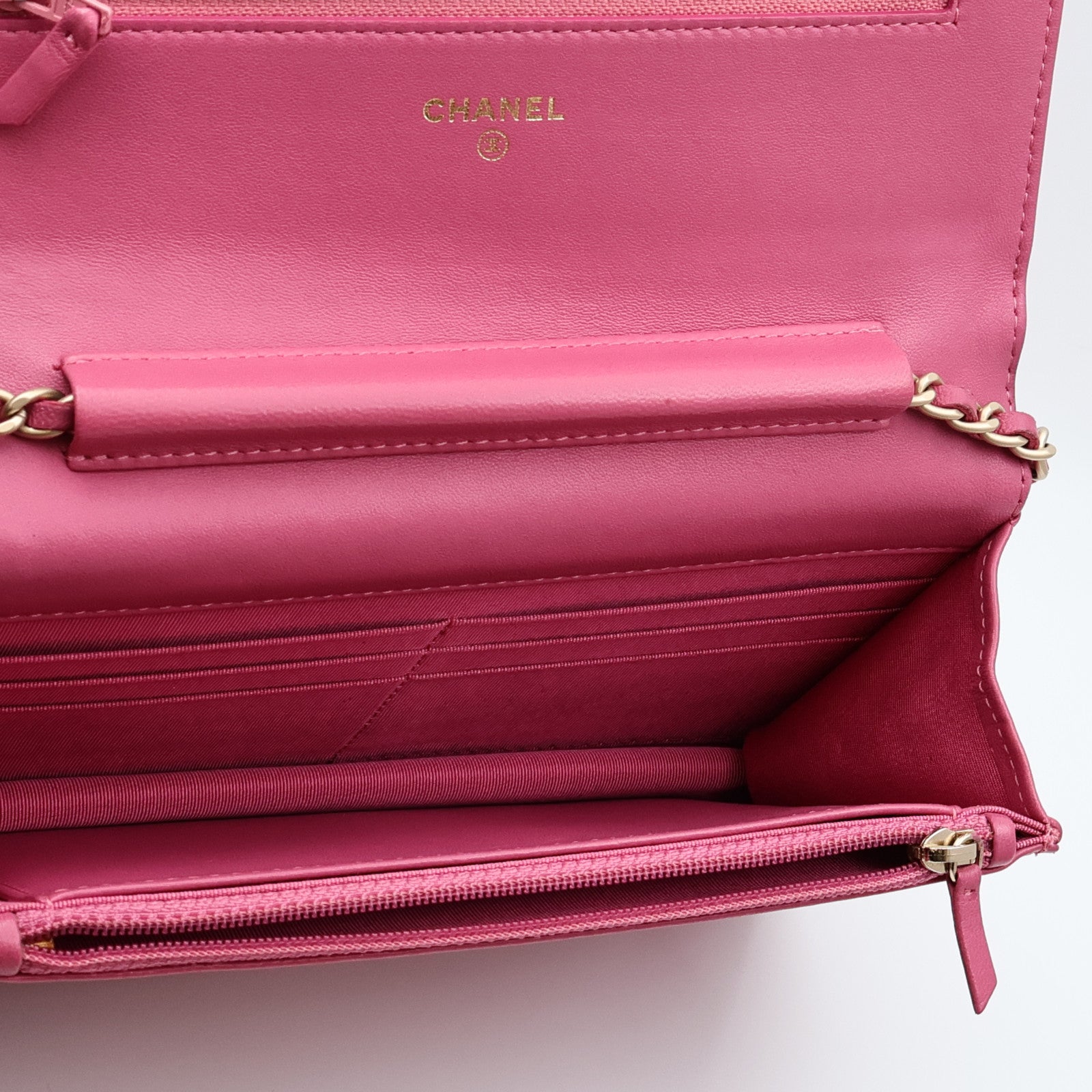 CHANEL 羊皮皮革WOC Wallet On Chain金扣鏈帶肩背袋