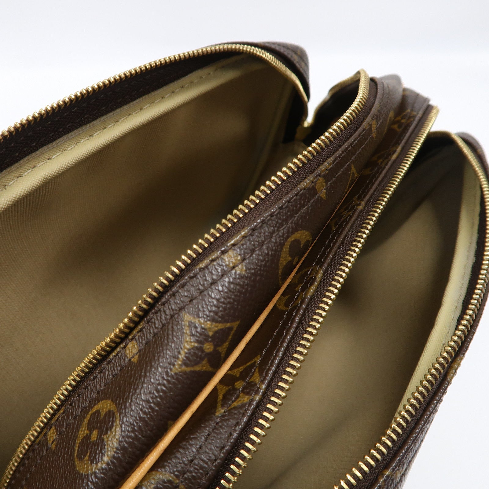 LOUIS VUITTON Monogram Reporter PM金扣肩背袋啡色