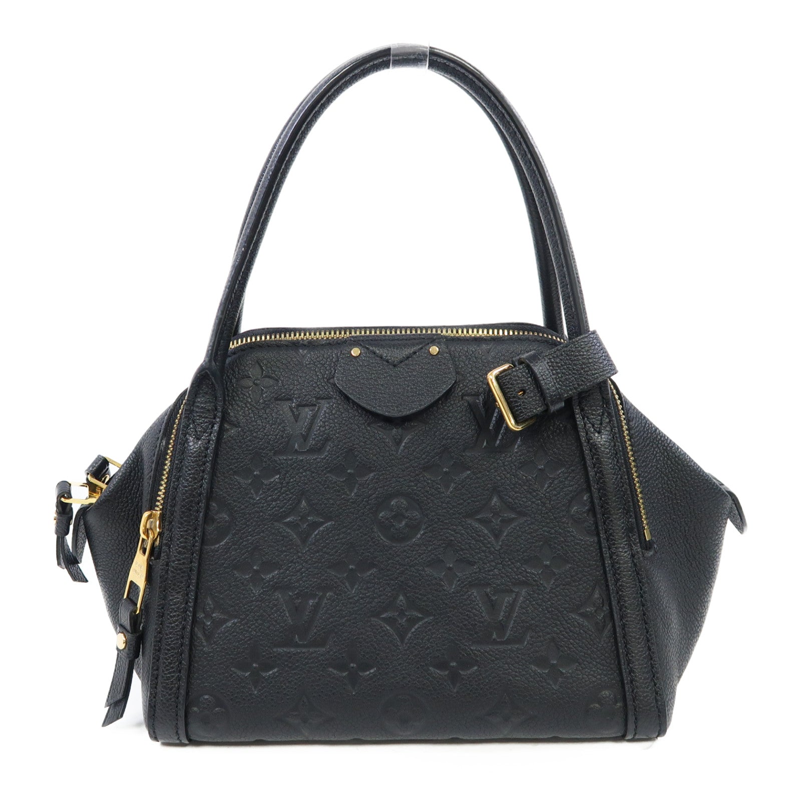 LOUIS VUITTON Monogram Empreinte Marais BB金扣手挽袋黑色