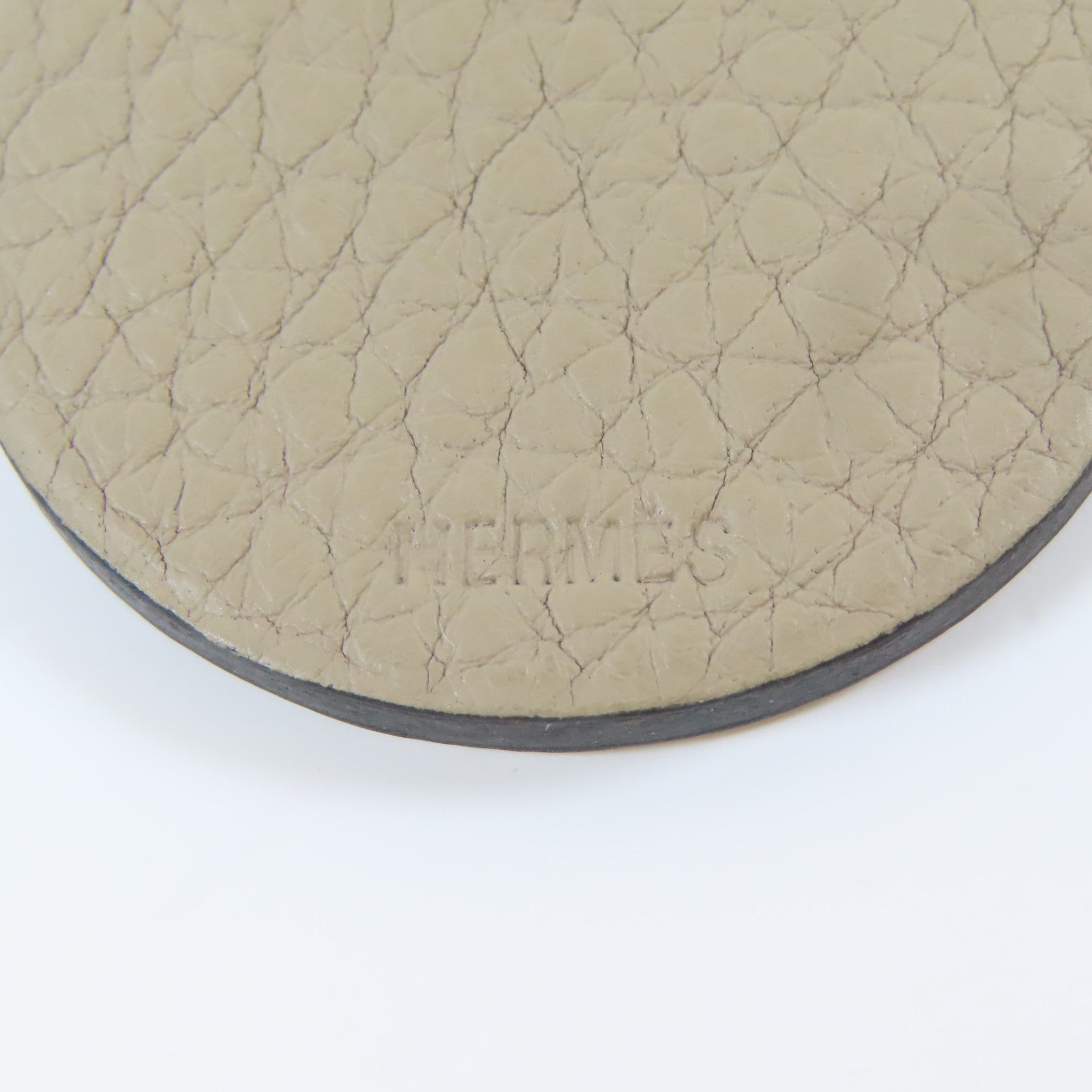 HERMES 【激減優惠】皮革/金屬Charm銀扣掛飾灰色