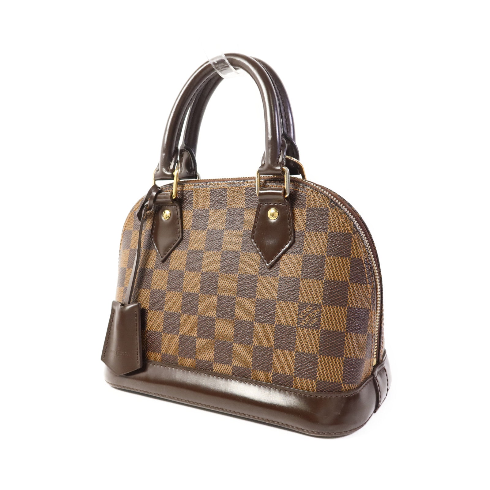 LOUIS VUITTON Damier Alma BB金扣手挽肩背兩用袋棕色