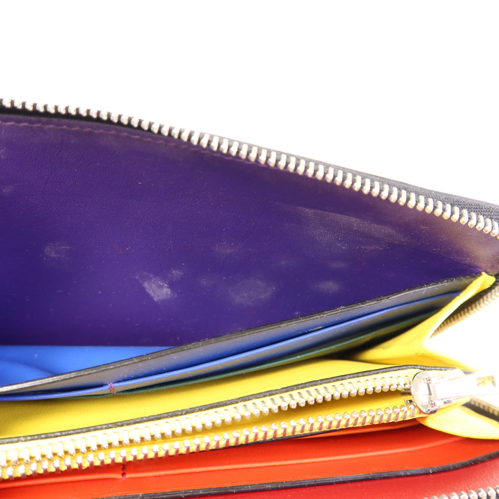 LOEWE 牛皮皮革Long Round Wallet銀扣長錢包