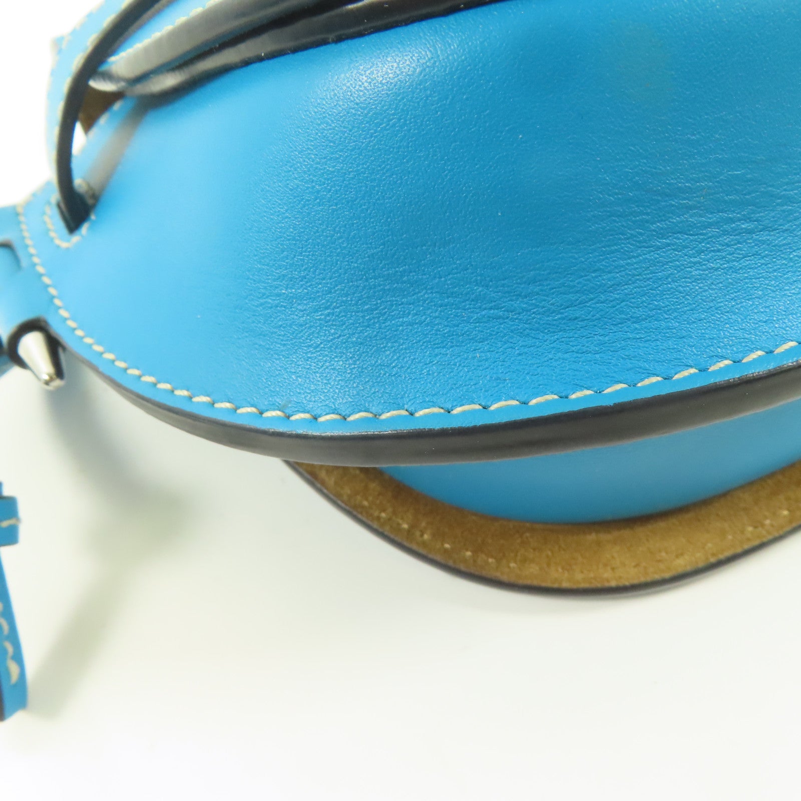 LOEWE 牛皮皮革Gate Bumbag銀扣腰包藍色