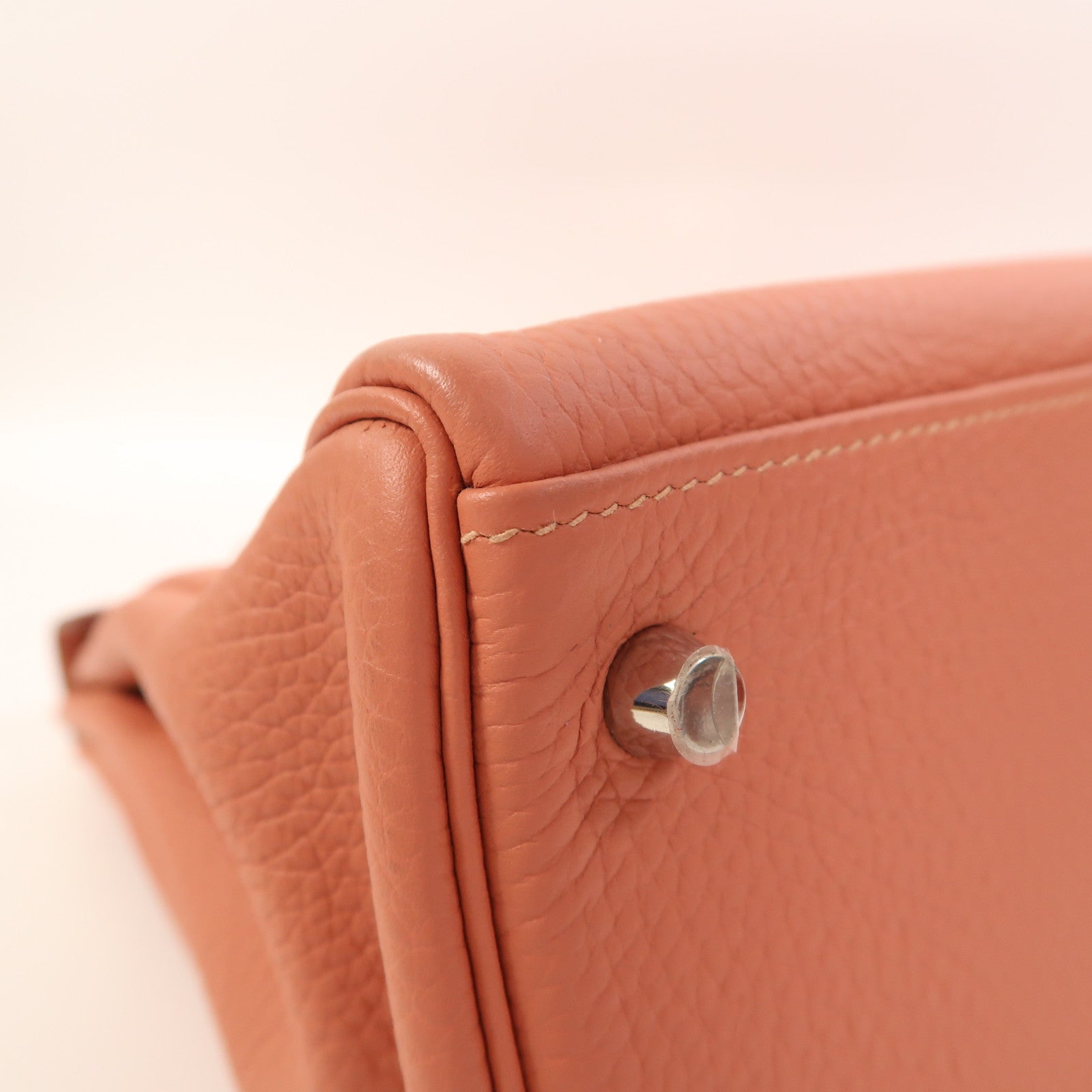 HERMES Clemence皮革Kelly 32 Amazon銀扣手挽肩背兩用袋Rose Tea