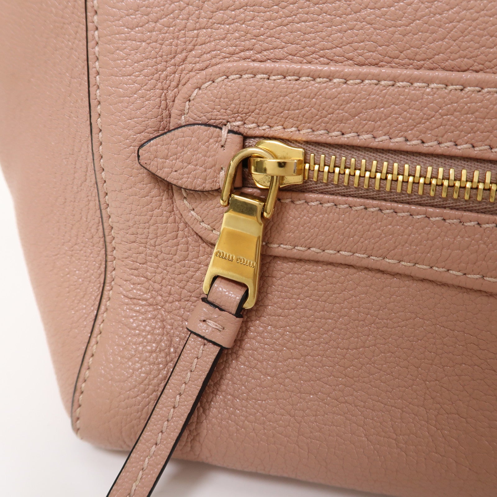 Miu Miu 牛皮皮革Shoulder Bag金扣手挽肩背兩用袋粉紅色