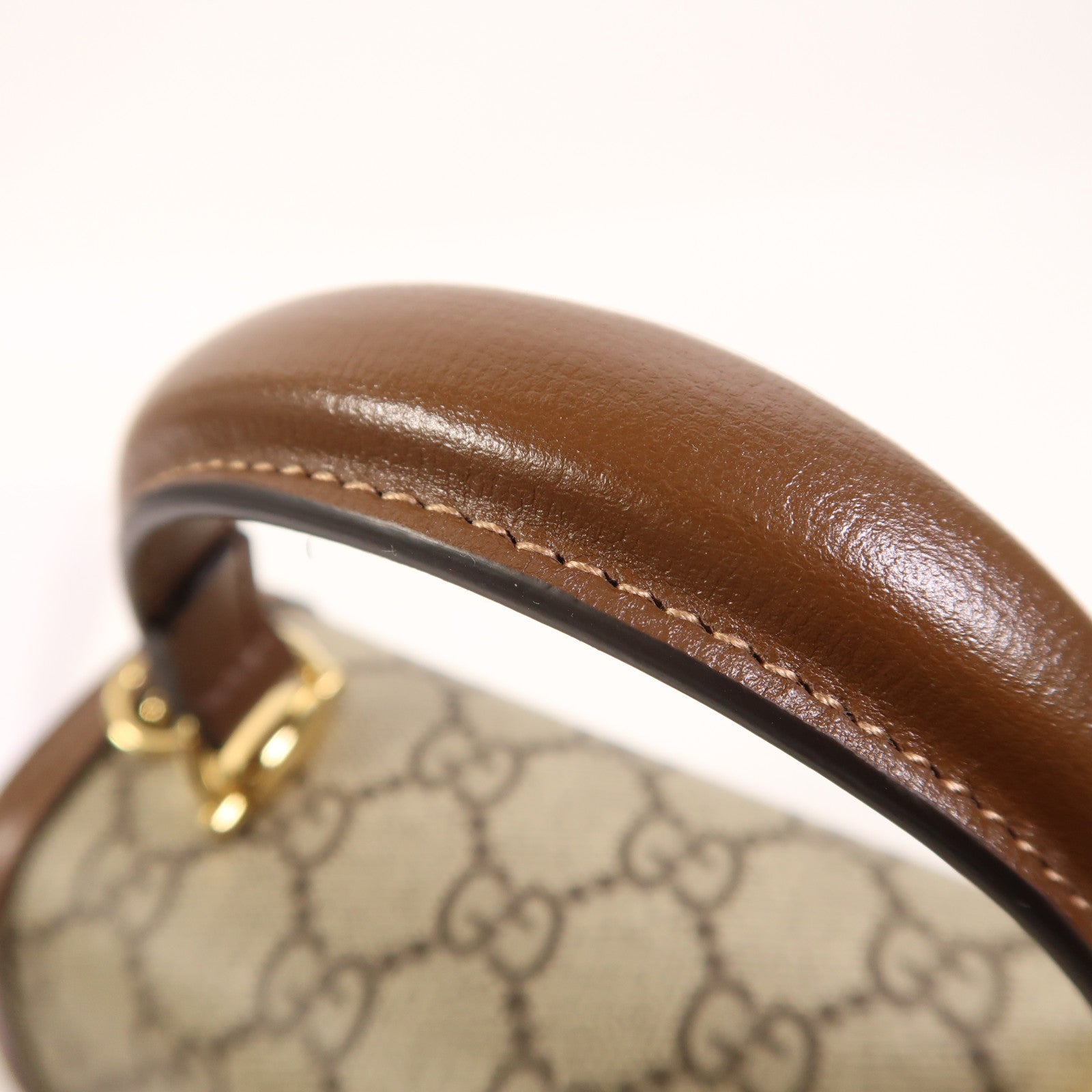 GUCCI 塗層帆布Horsebit 1955 Mini Top Handle金扣手挽肩背兩用袋