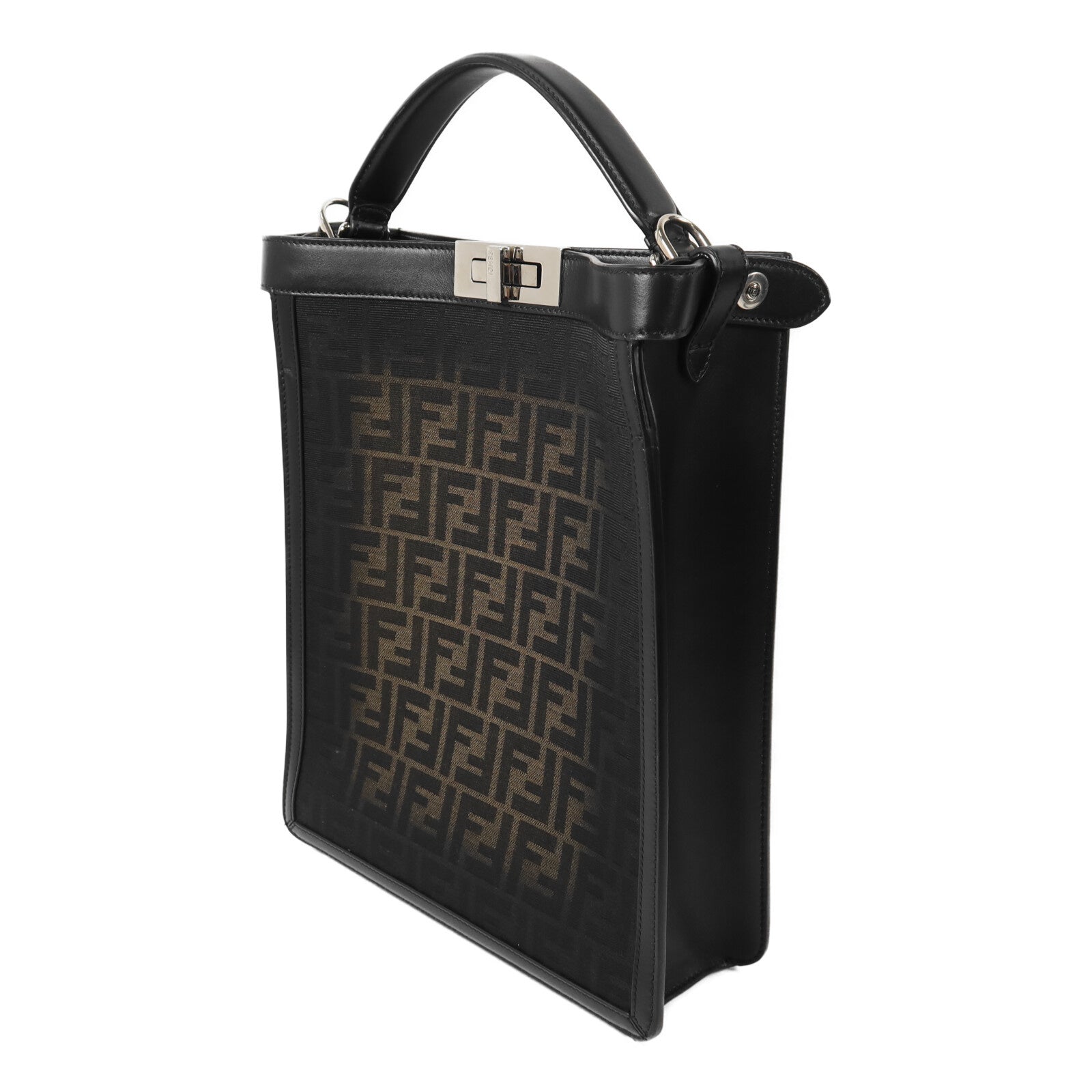 FENDI 塗層帆布Peekaboo X-Lite Small手挽肩背兩用袋