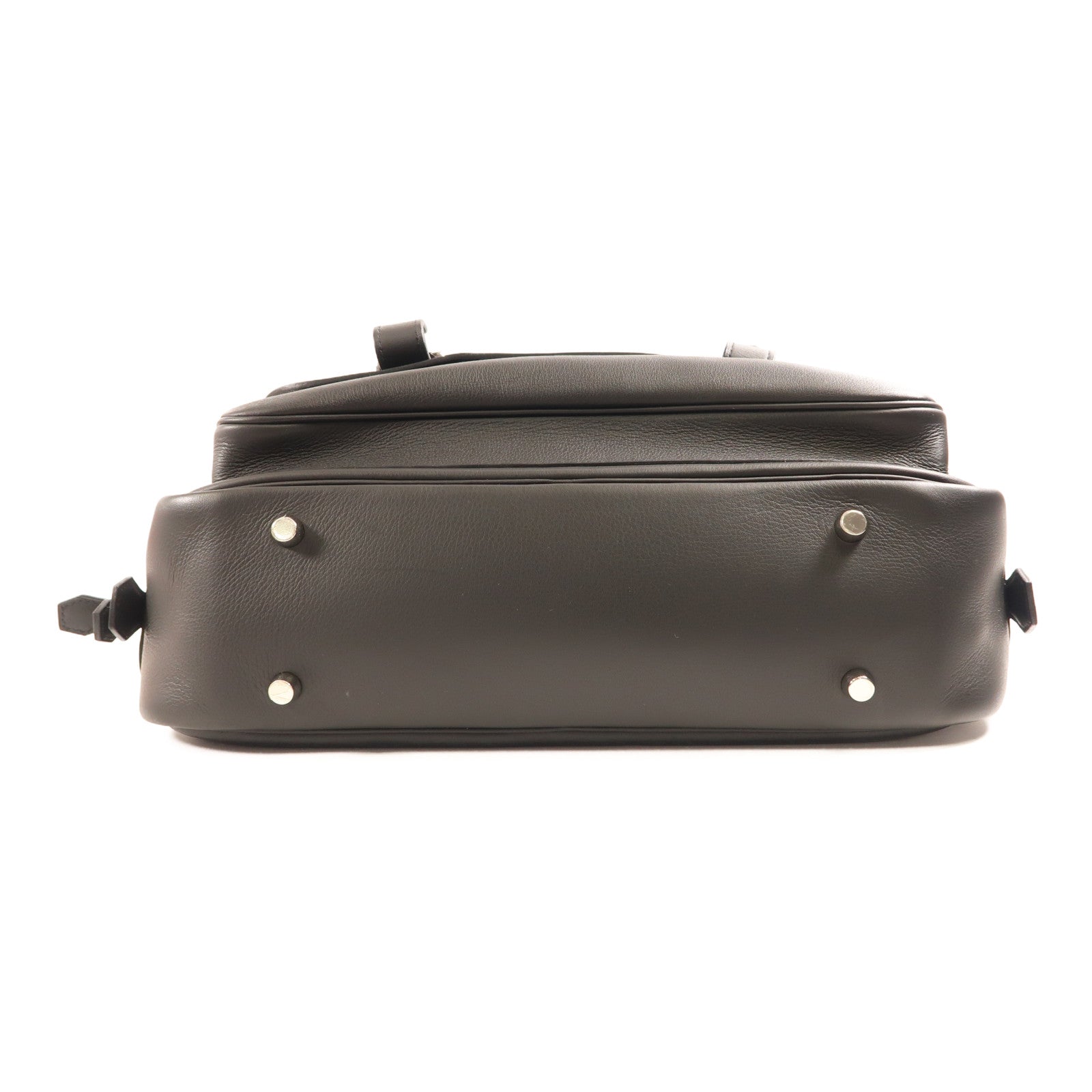 HERMES Evercolor皮革Steve Travel銀扣手挽肩背兩用袋Noir