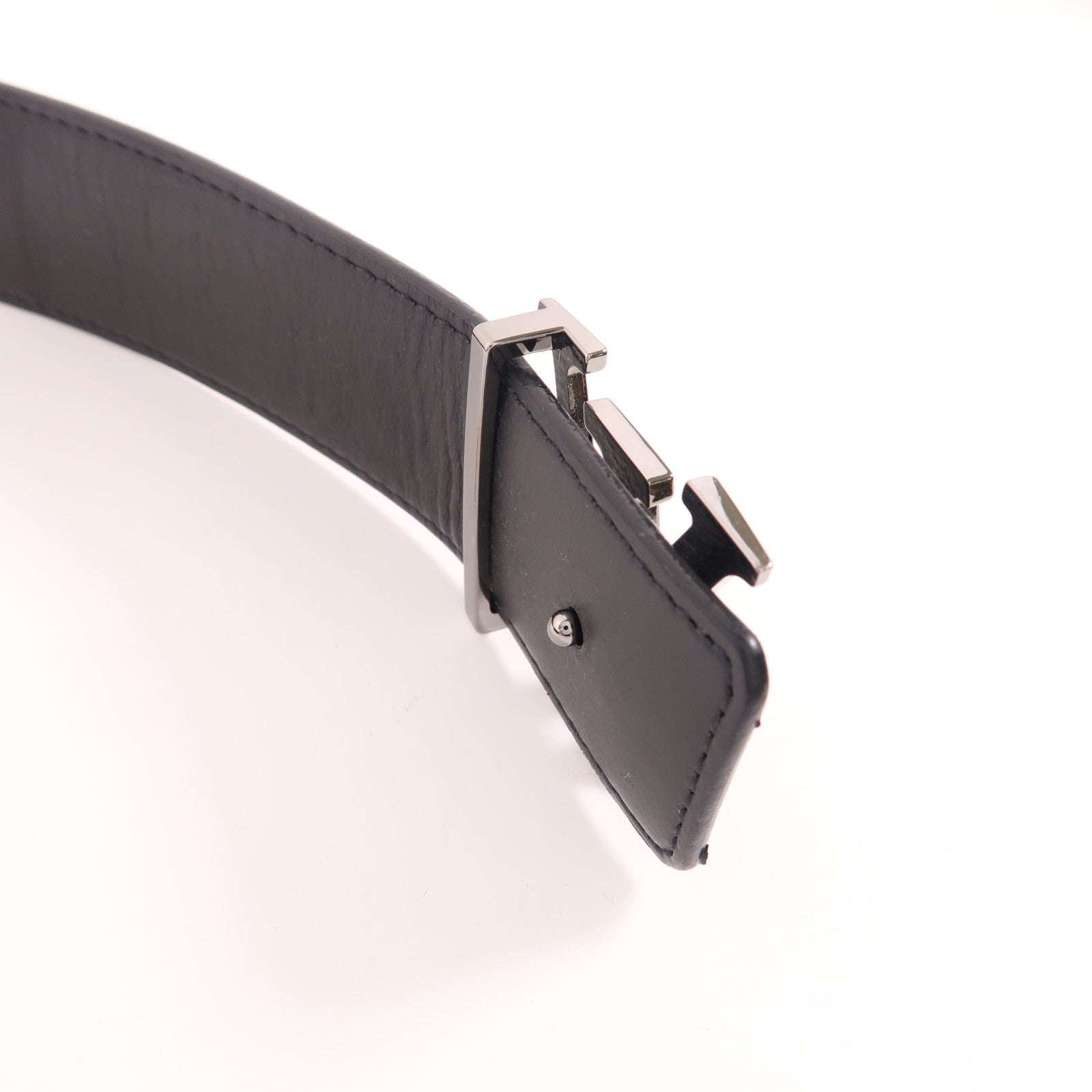 LOUIS VUITTON Monogram Eclipse Initiales Belt銀扣腰帶