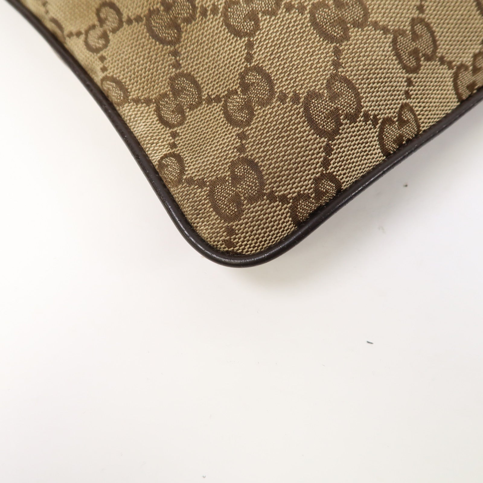 GUCCI 帆布Shoulder Bag銀扣肩背袋啡色