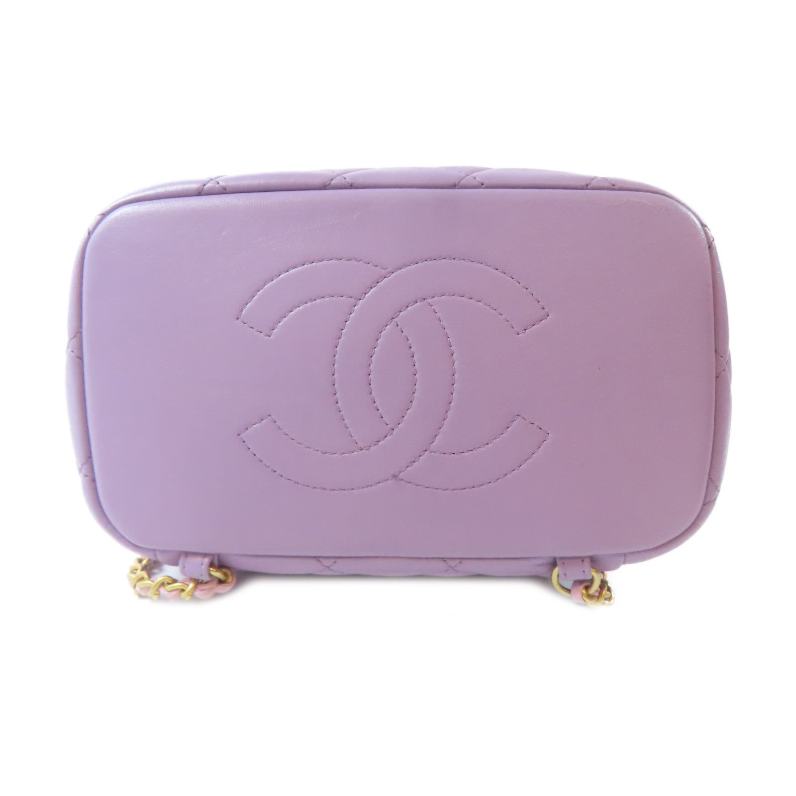 CHANEL 菱格牛皮皮革Urban Spirit金扣背包紫色