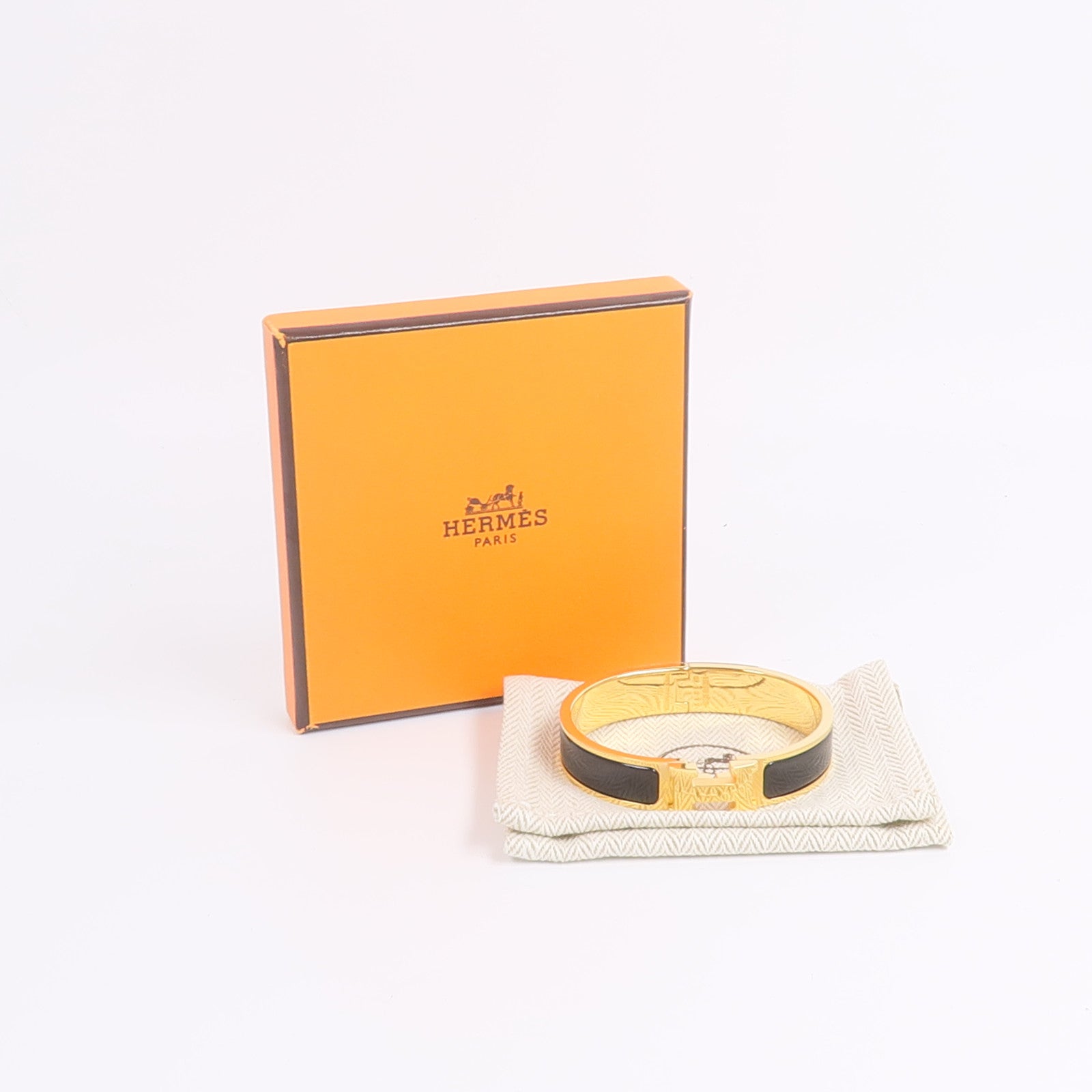 HERMES 金屬Clic H銀扣手鐲