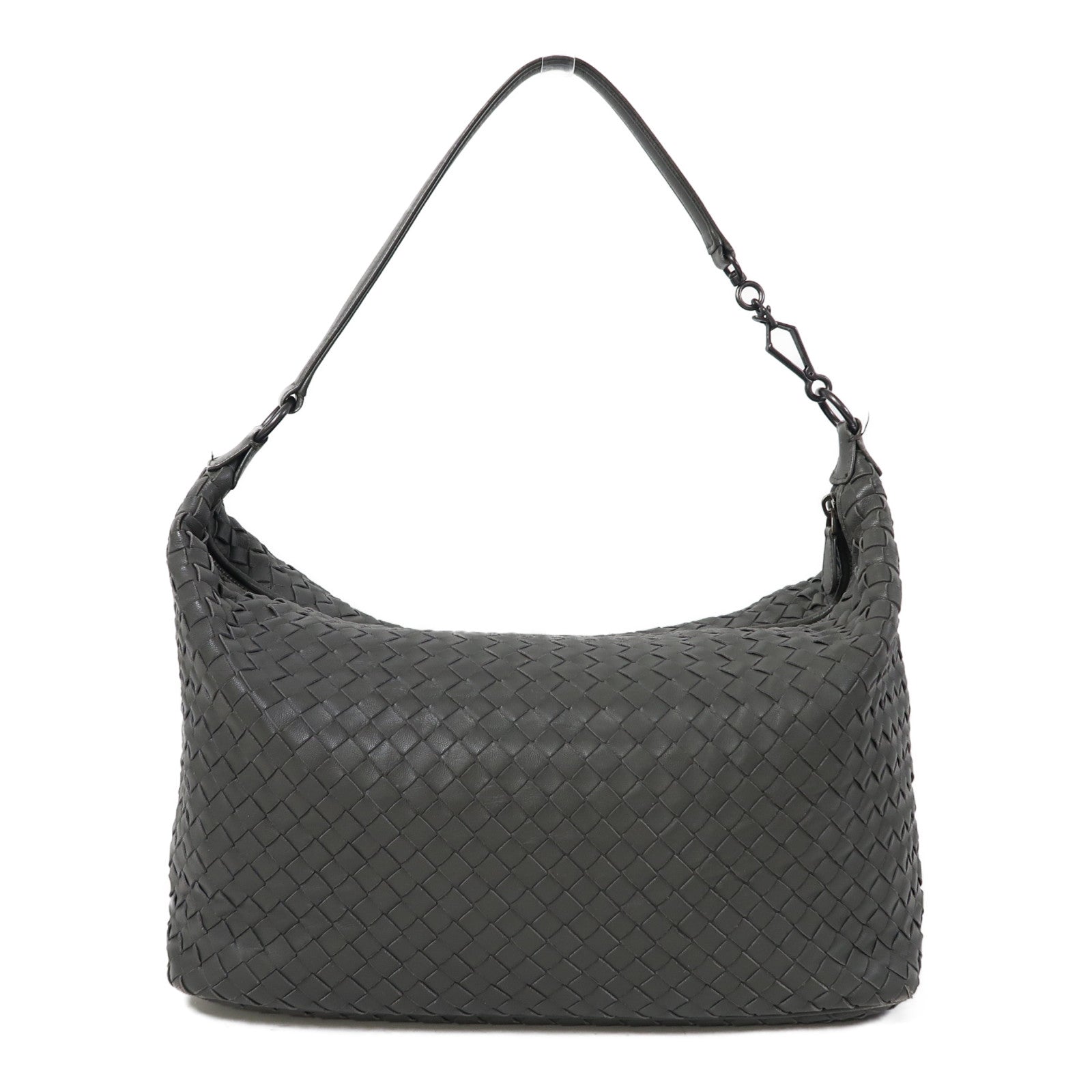 BOTTEGA VENETA 織紋羊皮皮革Shoulder Bag肩背袋灰色