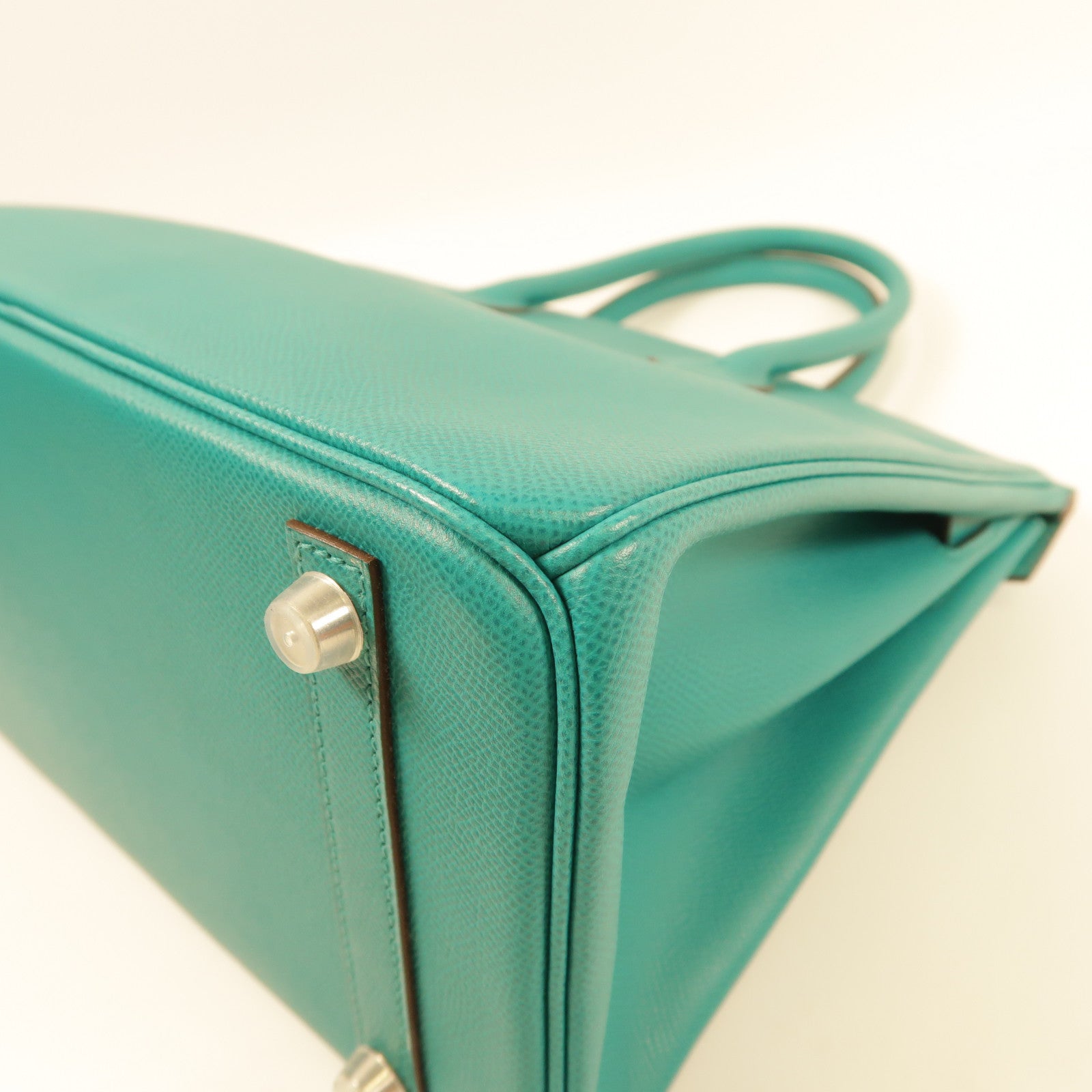 HERMES 【激減優惠】Epsom皮革Birkin 30銀扣手挽袋7F Bleu Paon