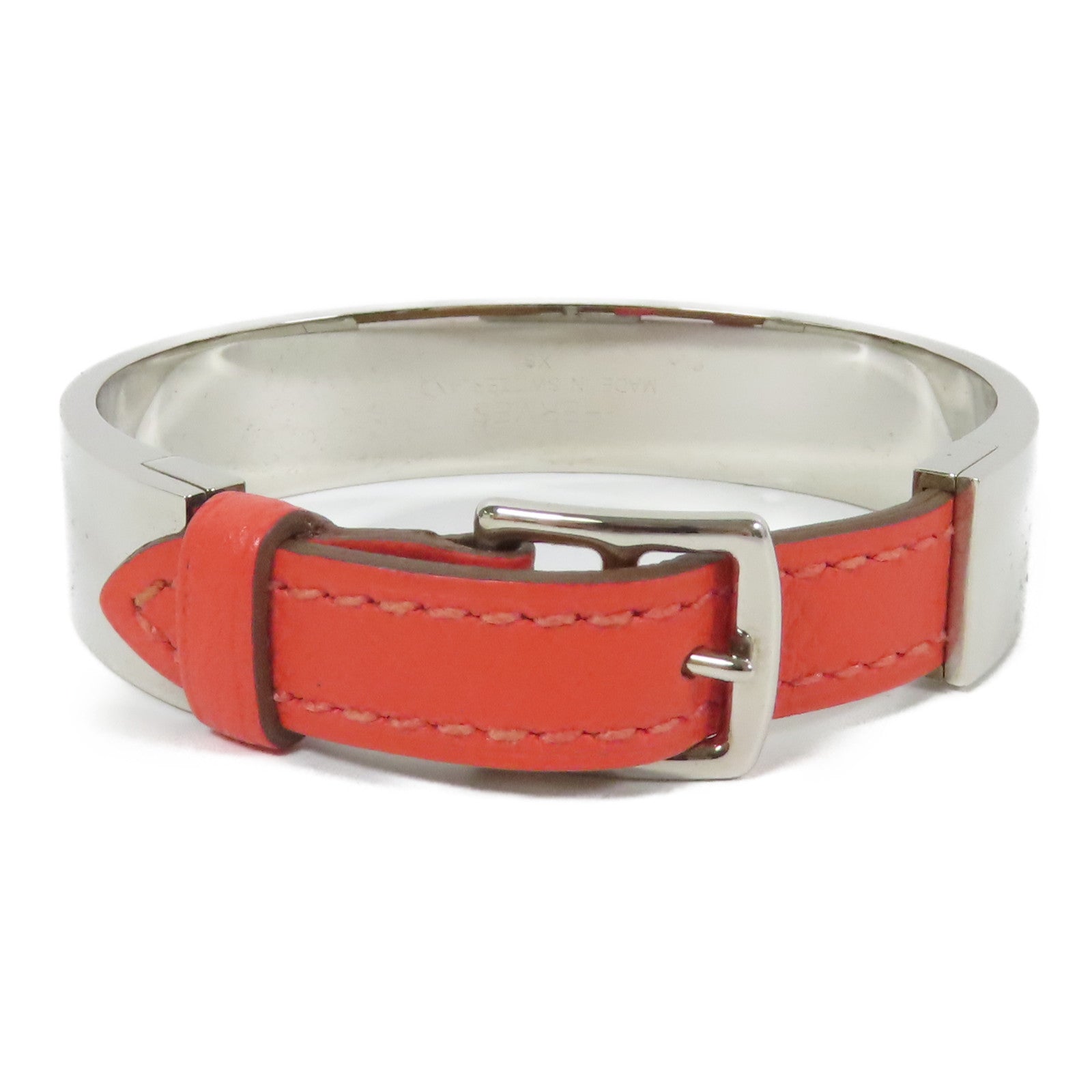 HERMES 金屬/Epsom皮革 Bracelet手鐲Rose Jaipur