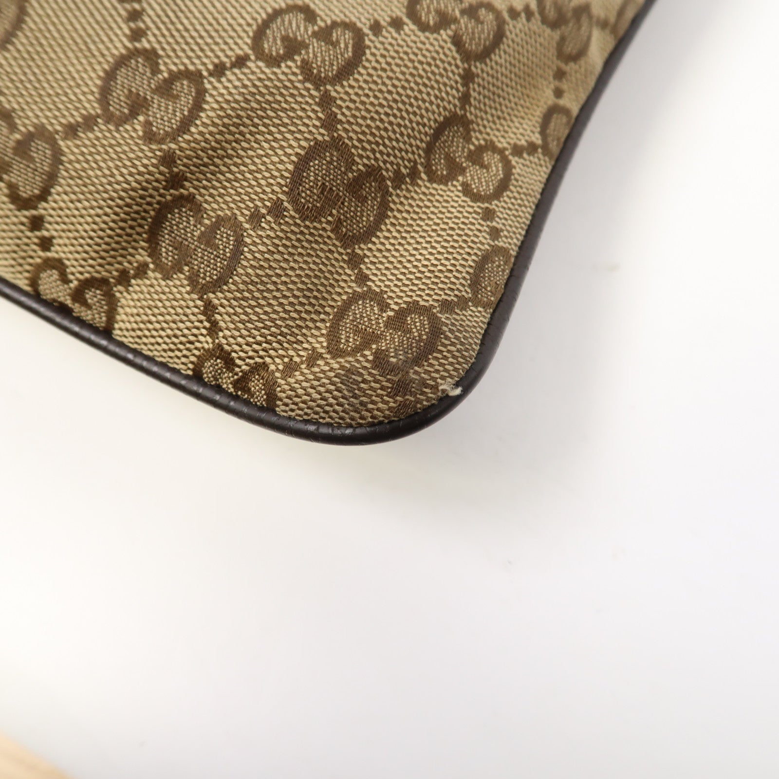 GUCCI 帆布Shoulder Bag銀扣肩背袋啡色