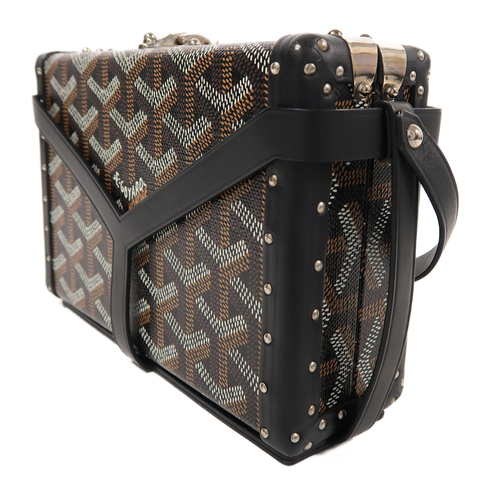 GOYARD 塗層帆布Minaudiere Trunk Bag銀扣肩背袋