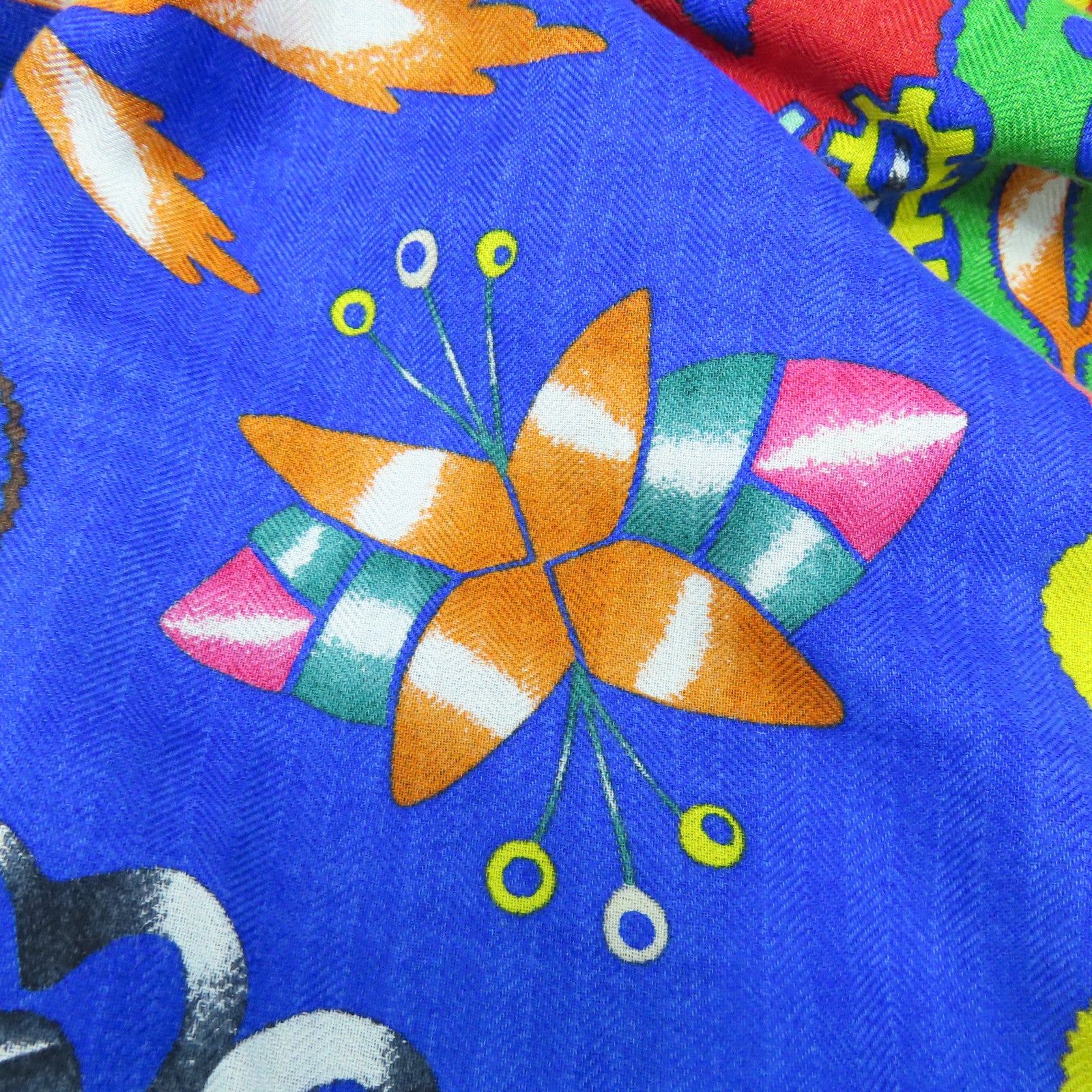 HERMES 【激減優惠】羊絨/絲質Scarf圍巾藍色