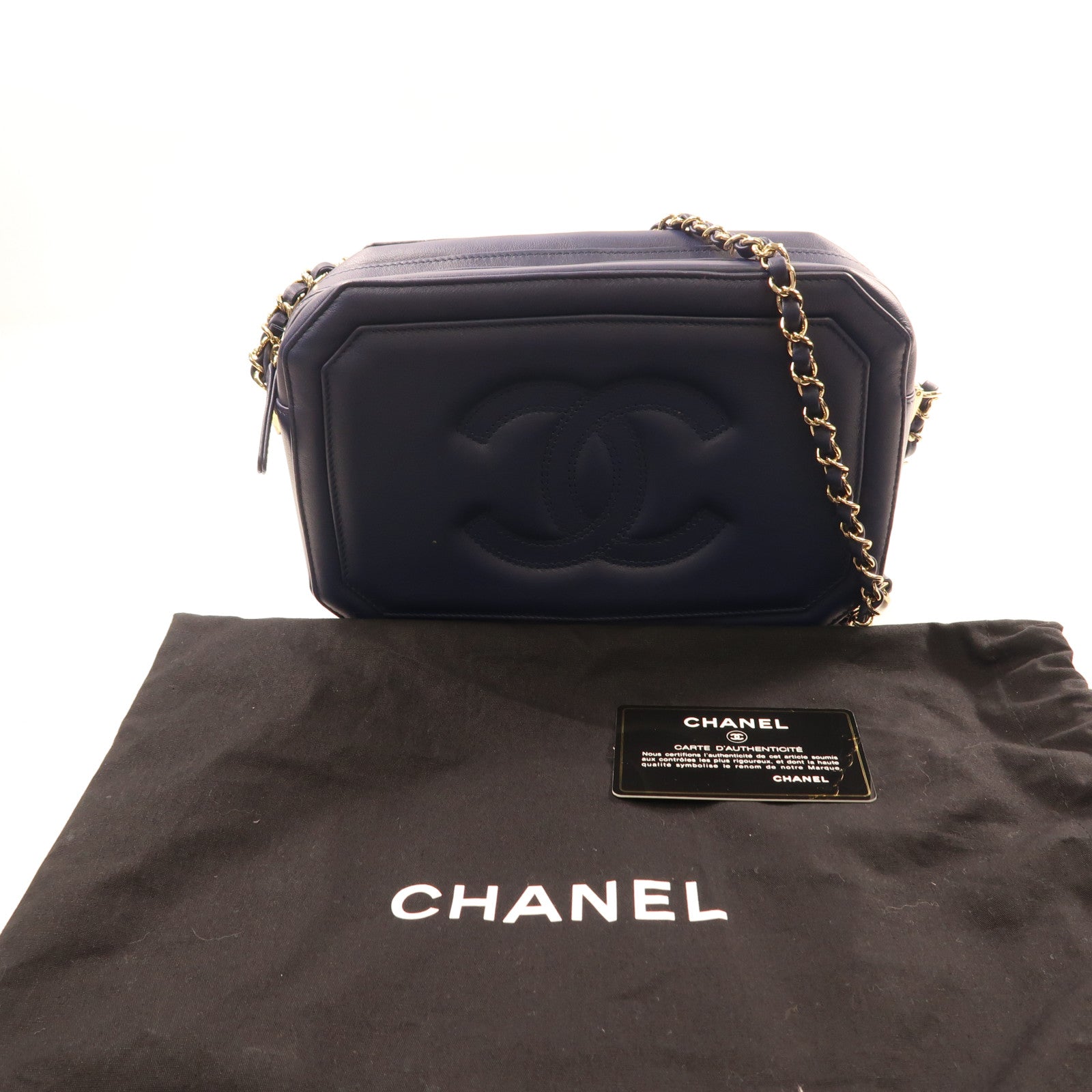 CHANEL 【激減優惠】羊皮皮革Chain Shoulder金扣鏈帶肩背袋