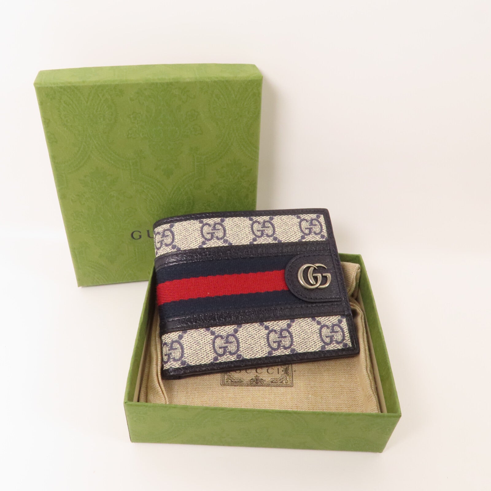 GUCCI 塗層帆布Ophidia GG Supreme Wallet短錢包