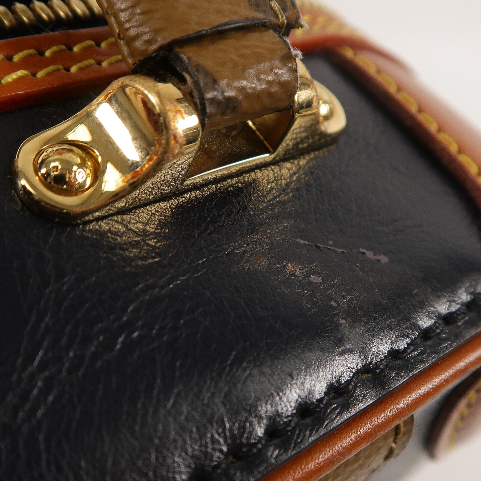 LOUIS VUITTON Monogram Reverse/牛皮皮革Valisette PM金扣手挽肩背兩用袋