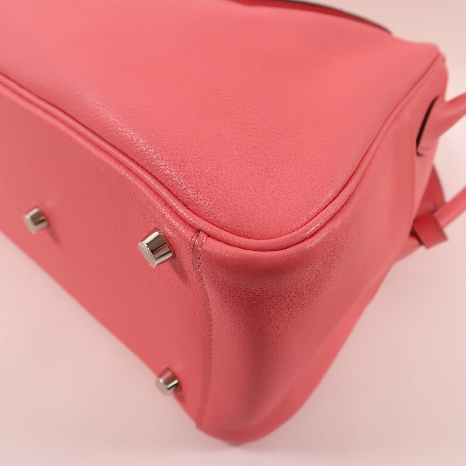 HERMES Swift皮革Lindy 26銀扣手挽肩背兩用袋8W Rose Azalee/新杜鵑桃色