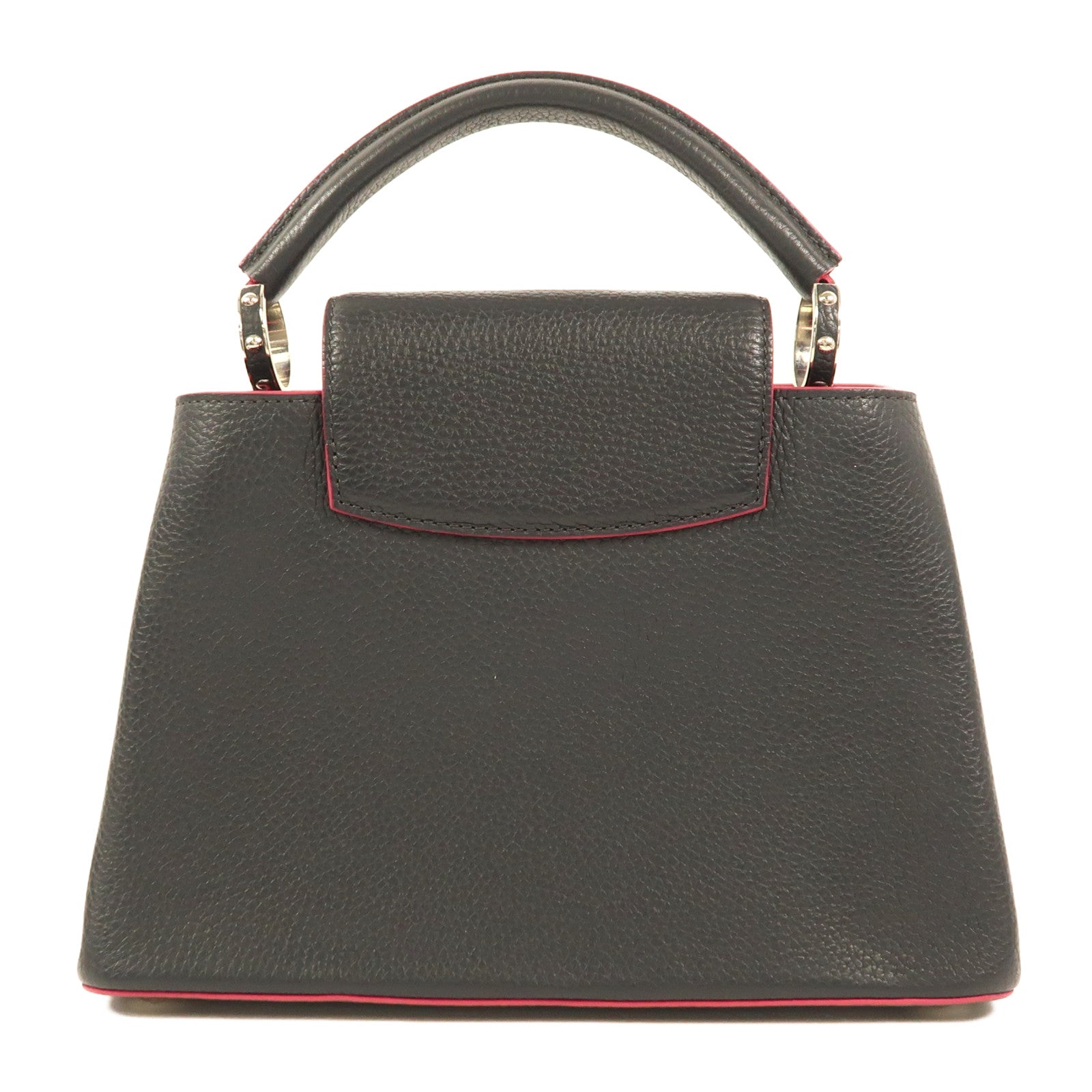 LOUIS VUITTON Taurillon Capucines BB銀扣手挽肩背兩用袋