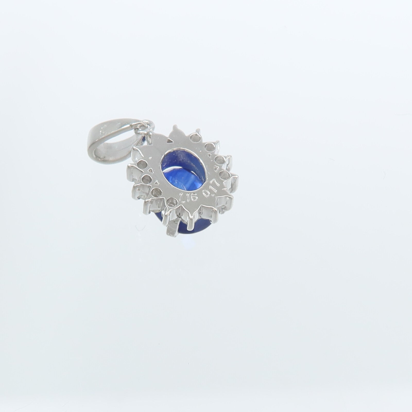JEWELRY 鉑金Sapphire Diamond Pendant藍寶石/鑽石吊墜