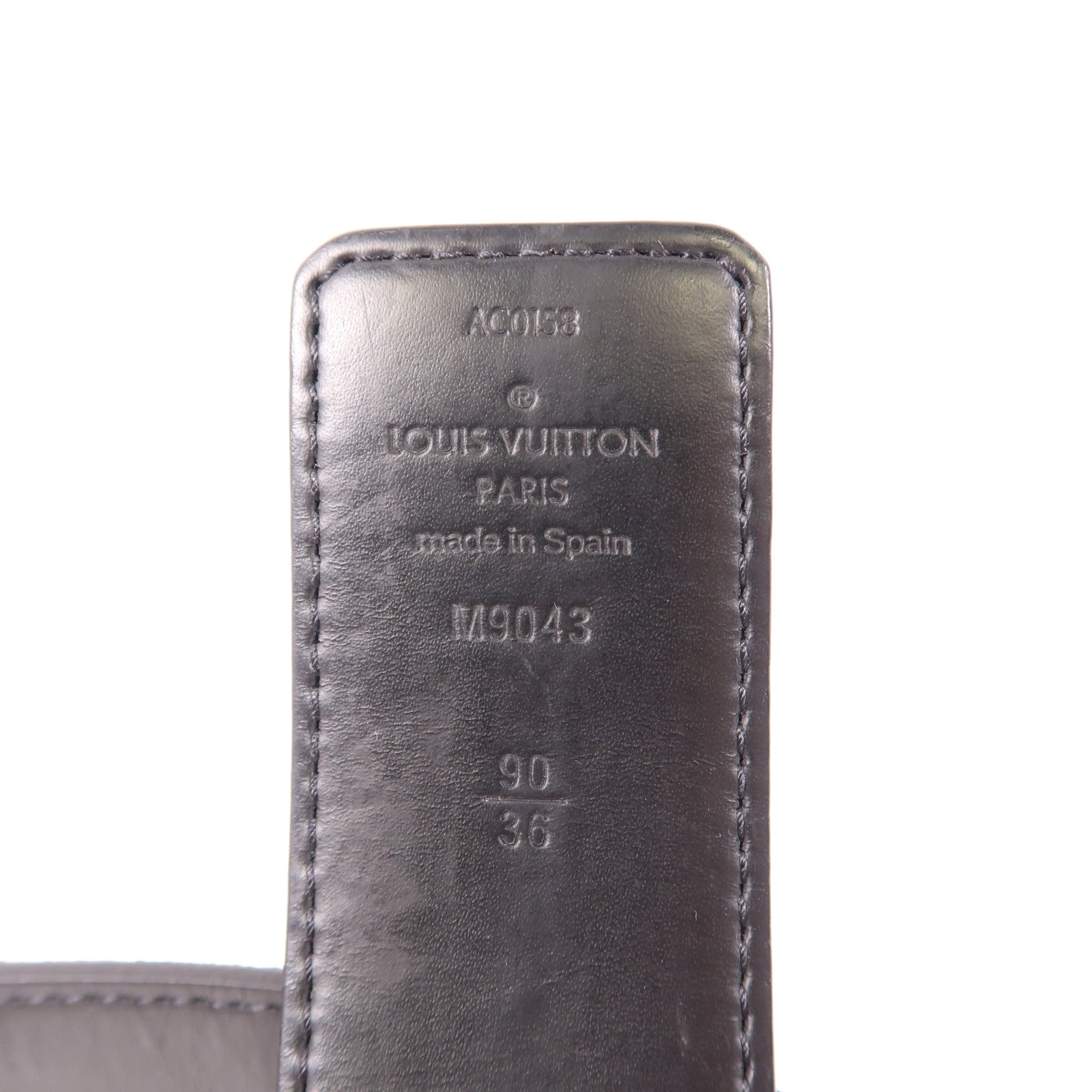 LOUIS VUITTON Monogram Eclipse Initiales Belt銀扣腰帶