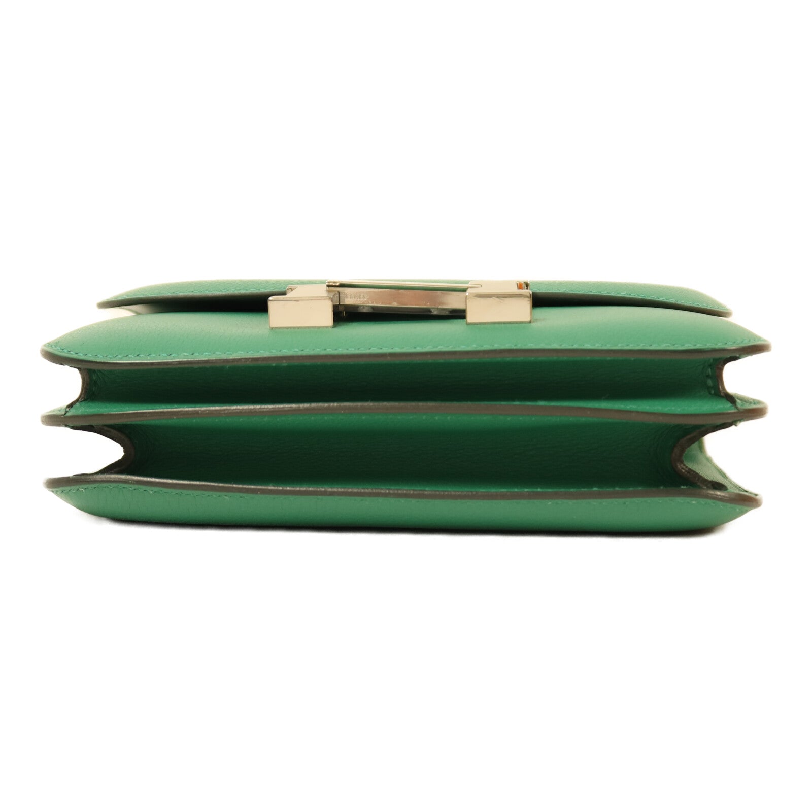 HERMES Evercolor皮革Constance Mini銀扣肩背袋Vert Vertigo