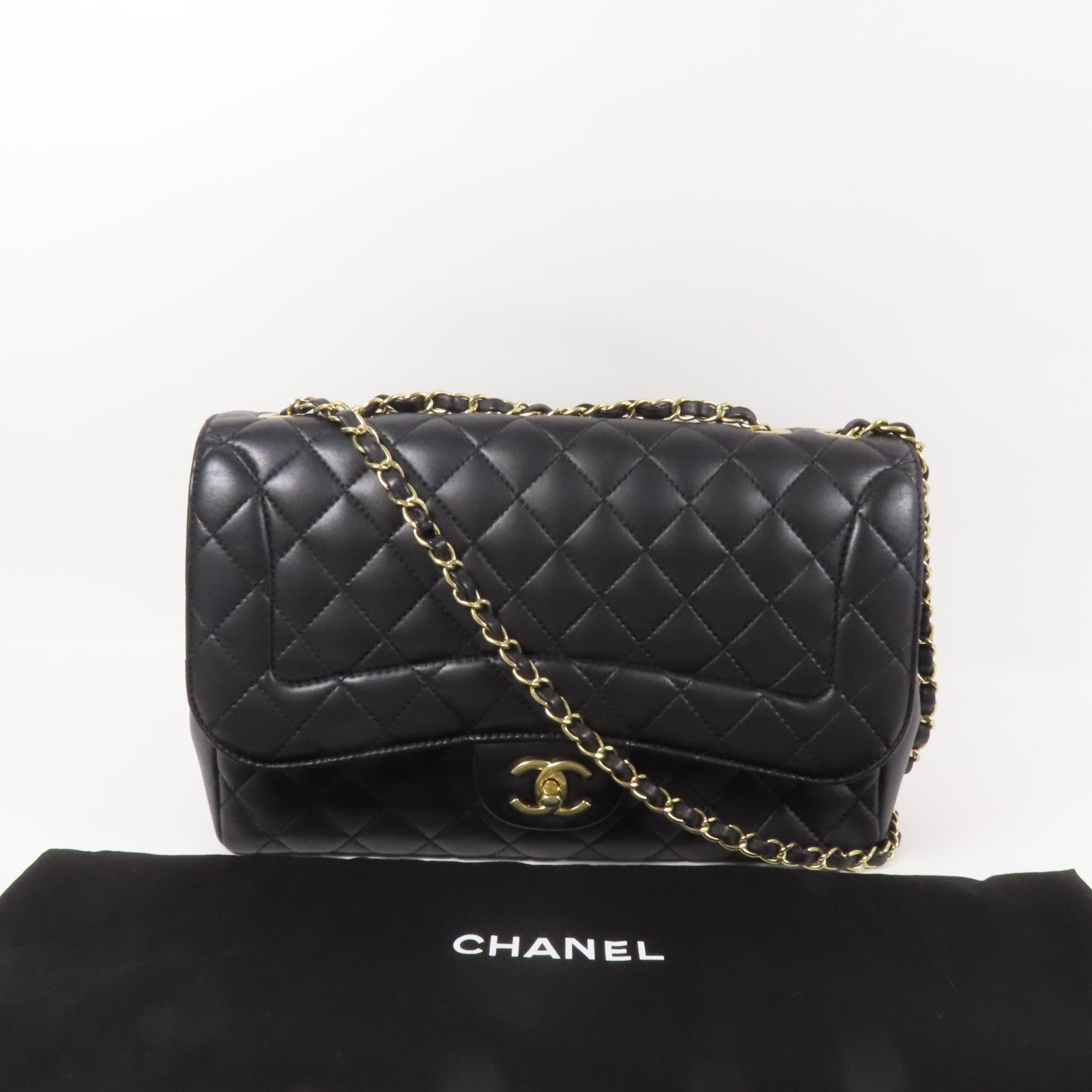CHANEL 牛皮皮革Shoulder Bag金扣肩背袋