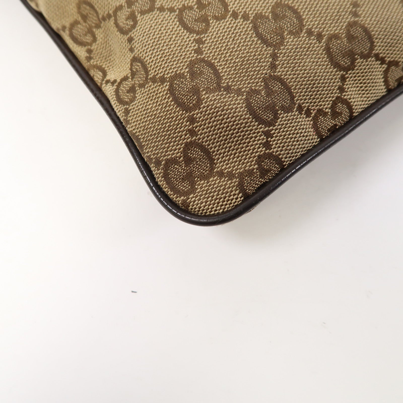GUCCI 帆布Shoulder Bag銀扣肩背袋啡色